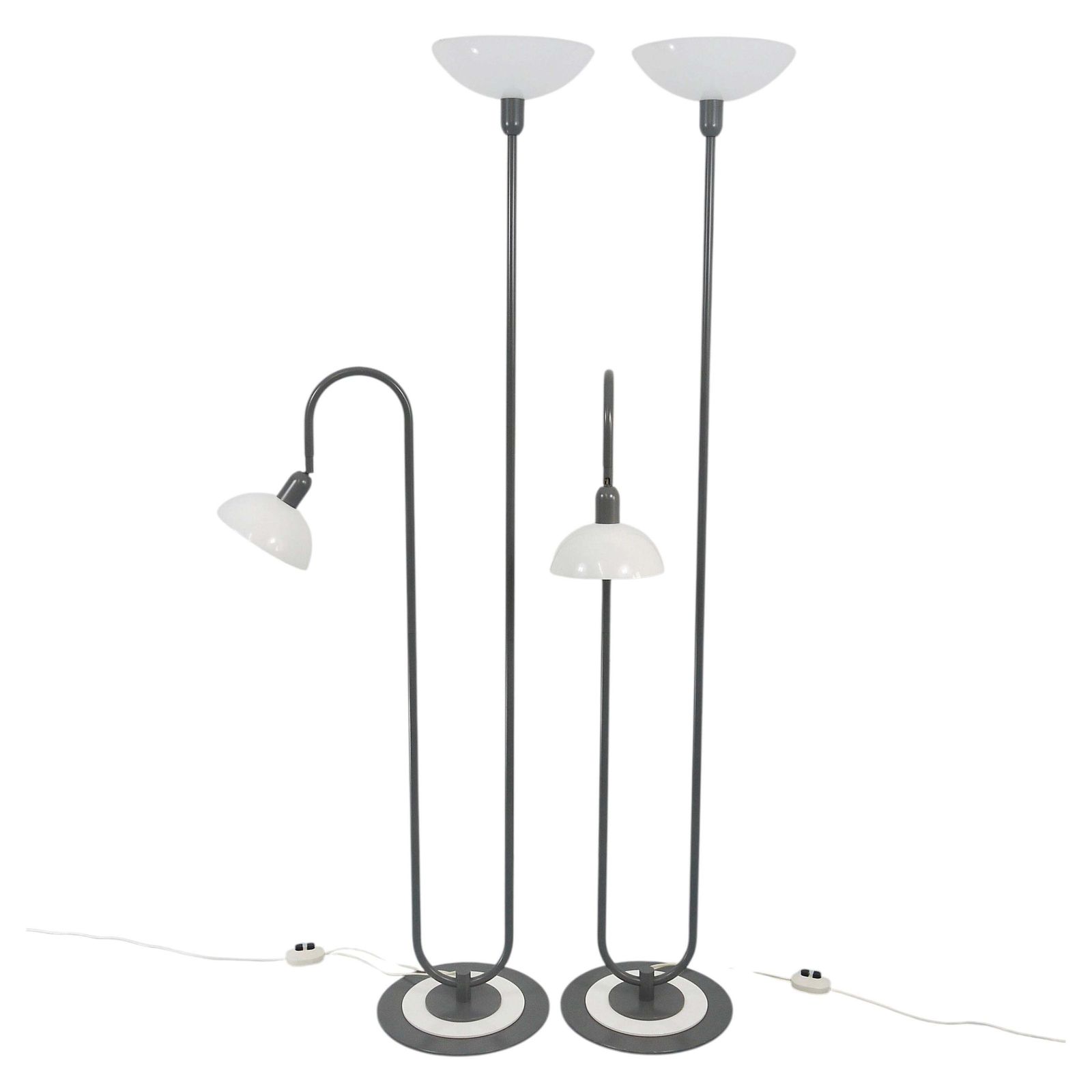 2 Postmodern Memphis-stijl uplighter vloerlampen, torchière, Italië, jaren 1980