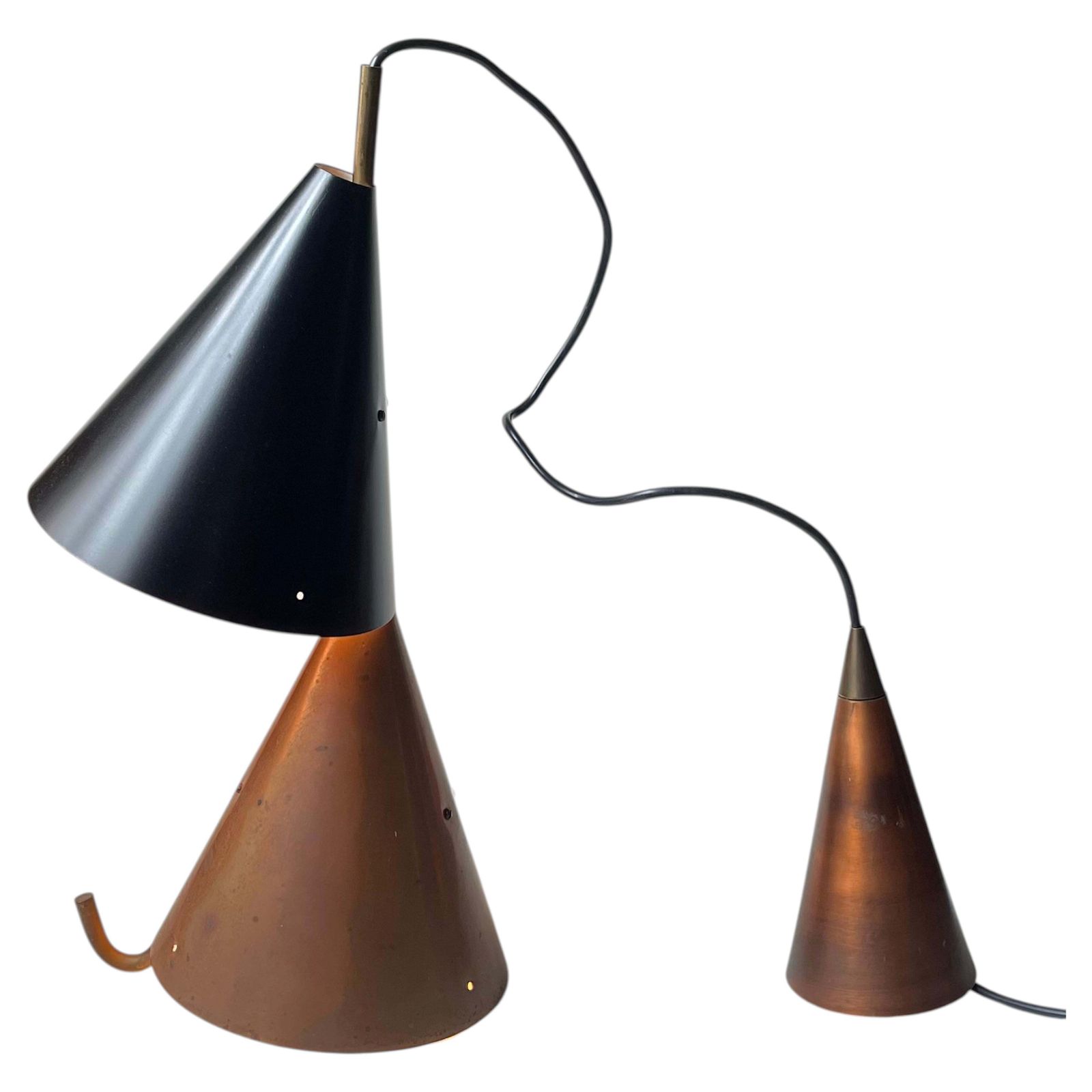 Svend Aage Holm Sørensen dubbele hanglamp voor Lyfa, ca. jaren 1950