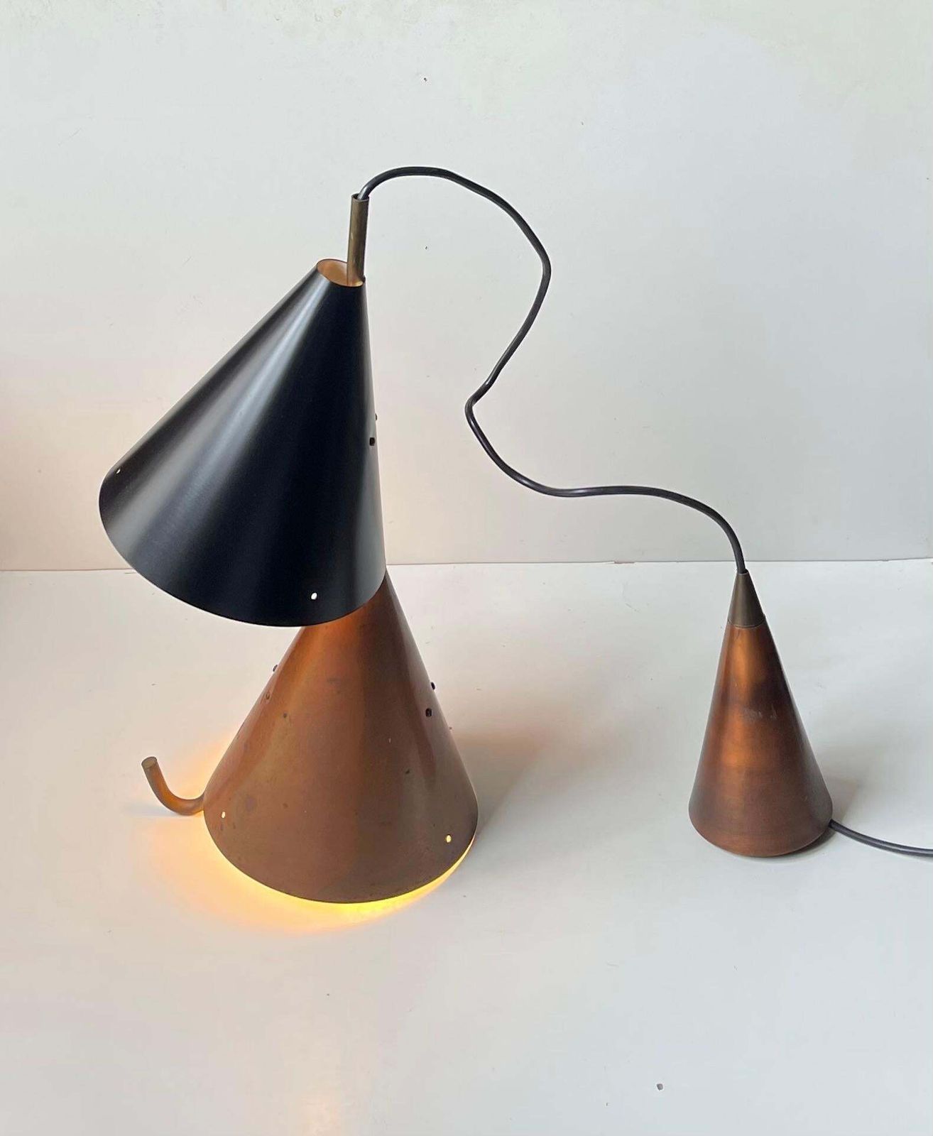 Svend Aage Holm Sørensen Double Pendant Lamp For Lyfa, 1950s photo Lighting