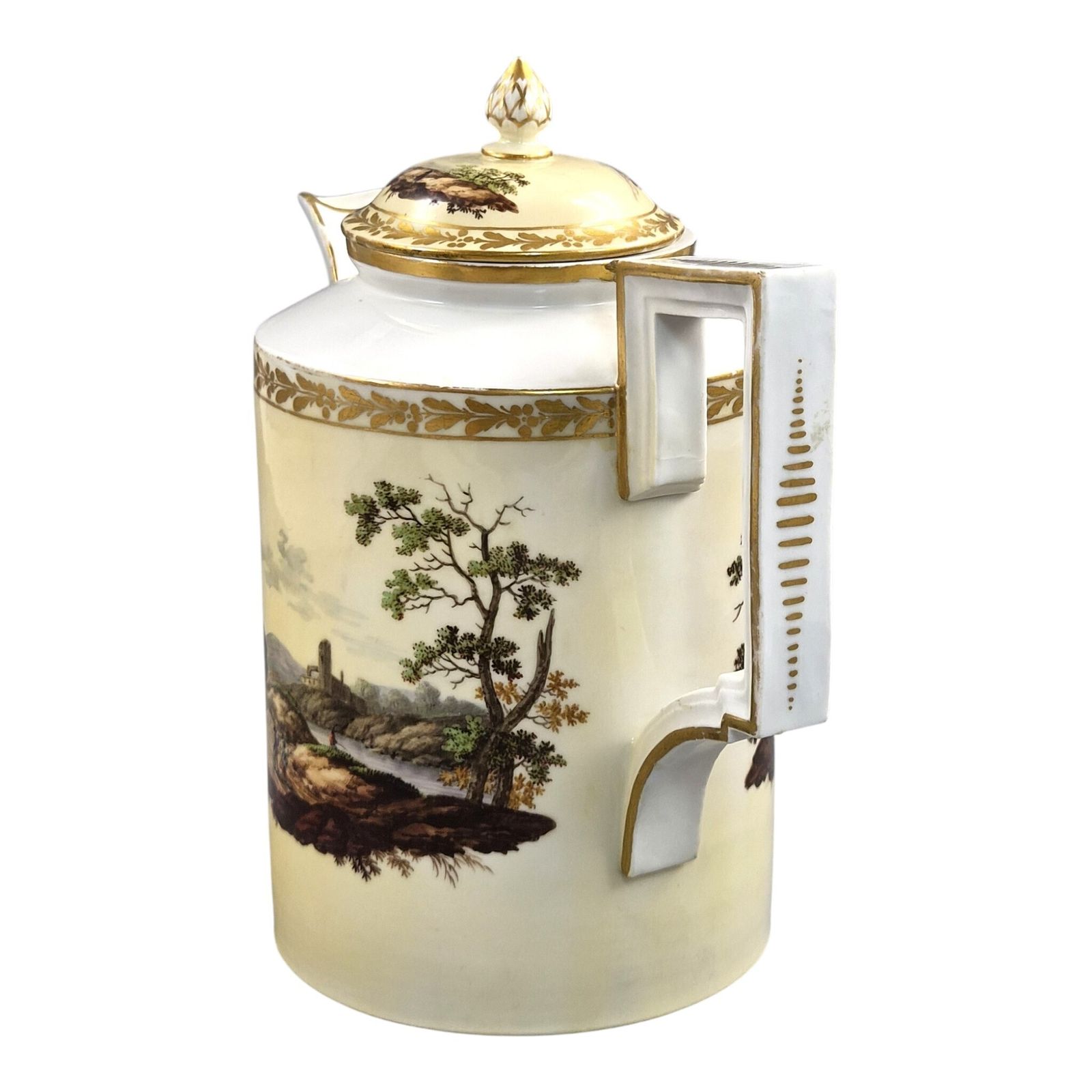 Limbach Thuringia Porseleinen Koffiepot met Landschappen, ca. 1780 1790 photo furniture
