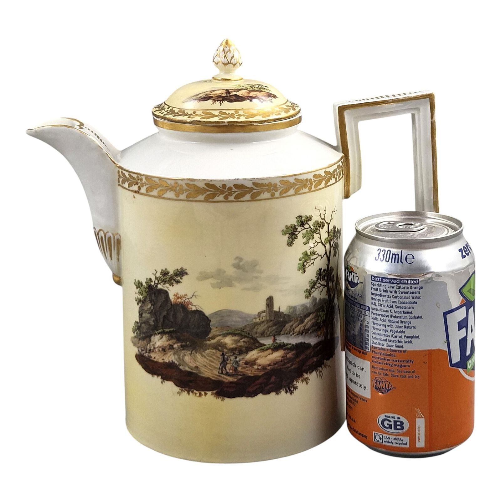 Limbach Thuringia Porseleinen Koffiepot met Landschappen, ca. 1780 1790 photo buy