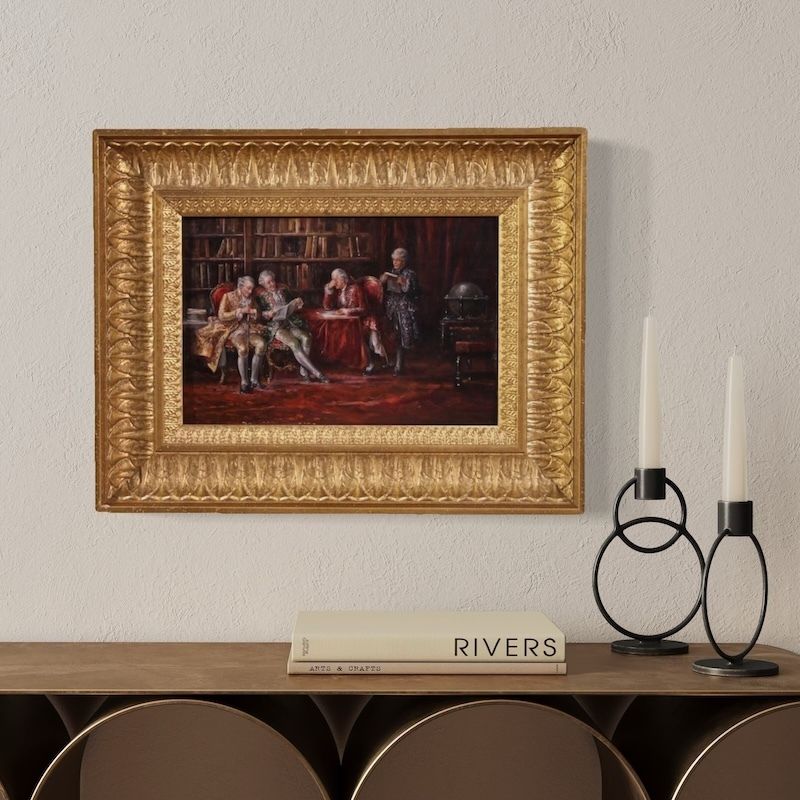 Italian Painting Interior Scene Dated 1941 photo 4300.0