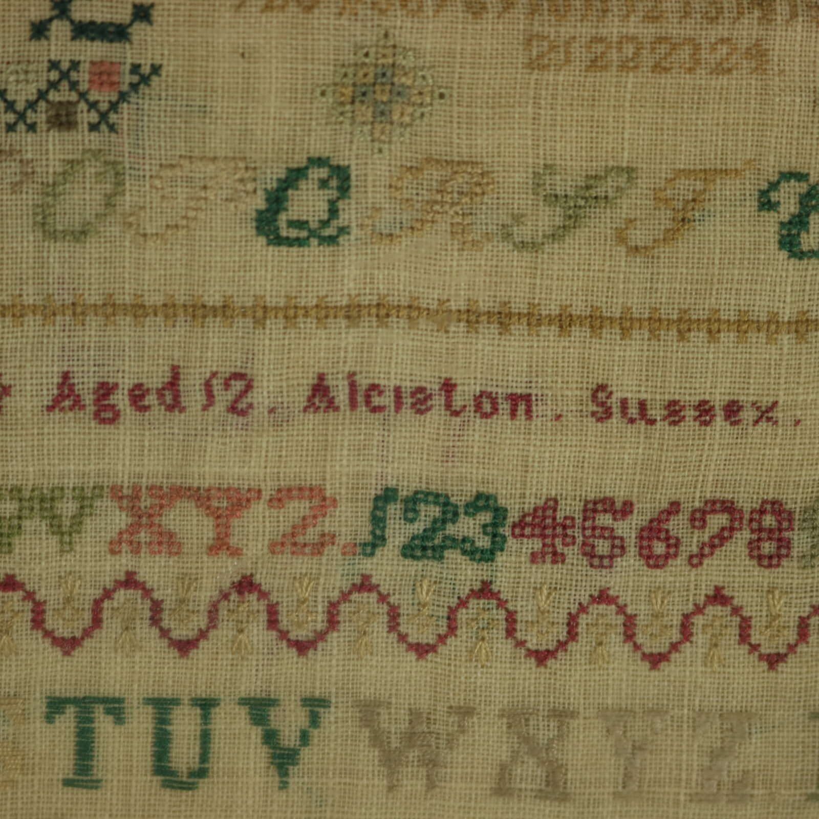 1190.0 Antique Sampler, C.1850, By Elizabeth Carter, Sussex photo