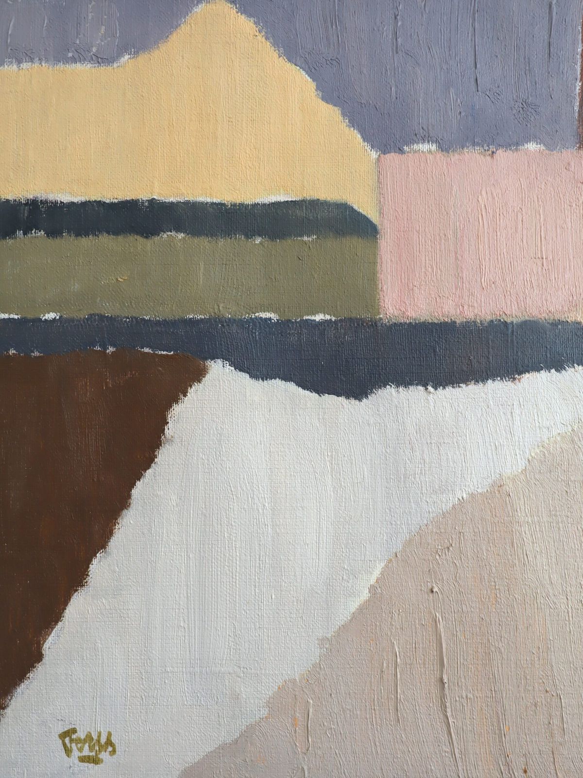 Pastel Settlement In Oil Onto Canvas photo vinterior