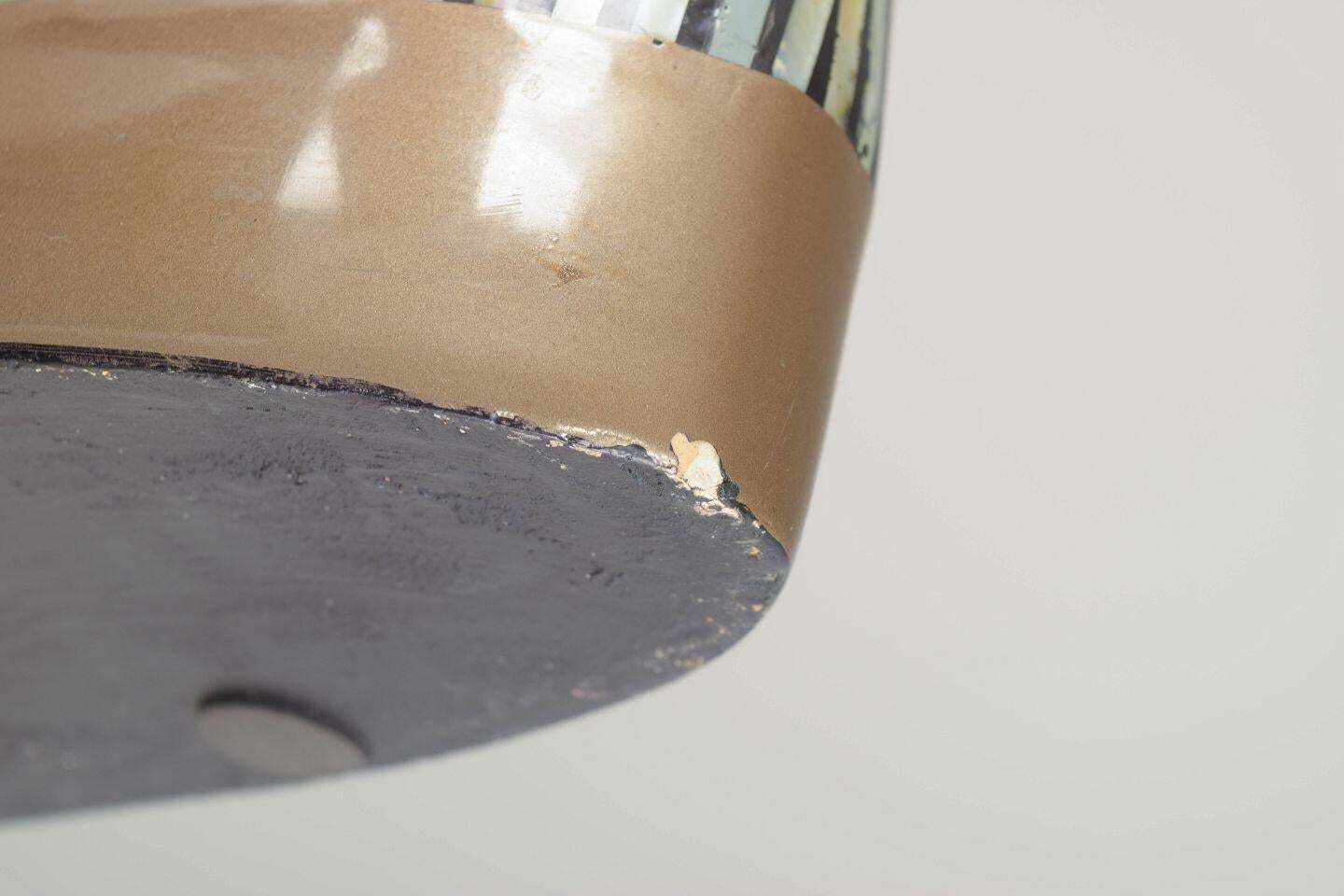 Céramique de studio européenne. Grand vase à décoration en mosaïque géométrique. photo Décoration