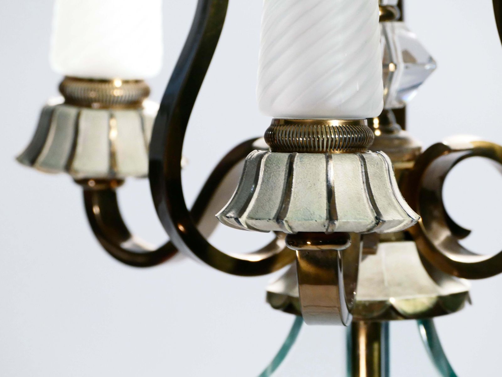 Lampadaire Ernest Sabino en bronze et cristal de Sèvres, années 1930 photo vinterior