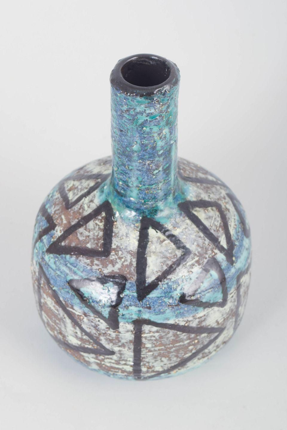 Vase en céramique Ingrid Atterberg pour Upsala Ekeby, motif abstrait, années 1960 photo furniture