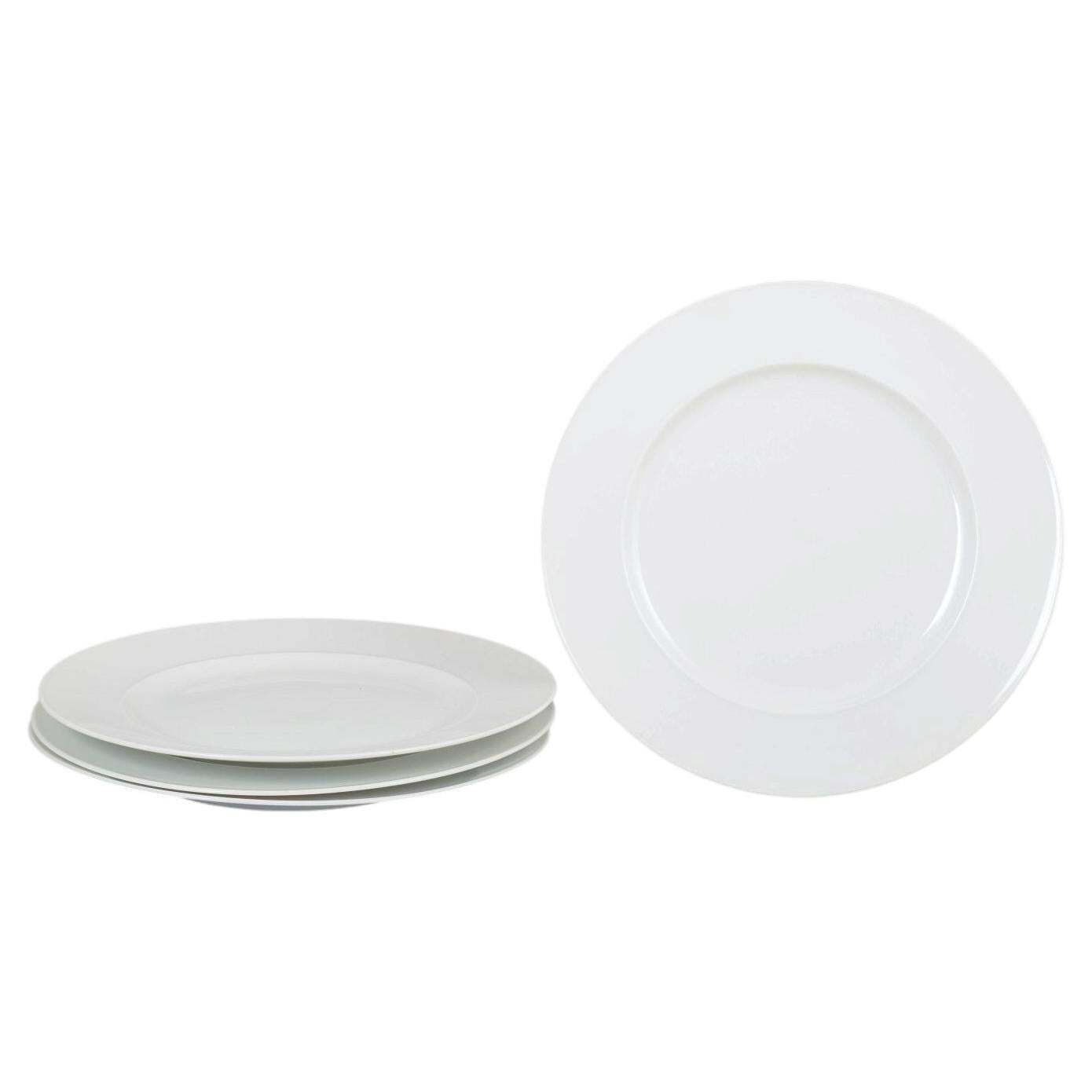 Rosenthal, lot de quatre assiettes plates en porcelaine blanche, années 1980