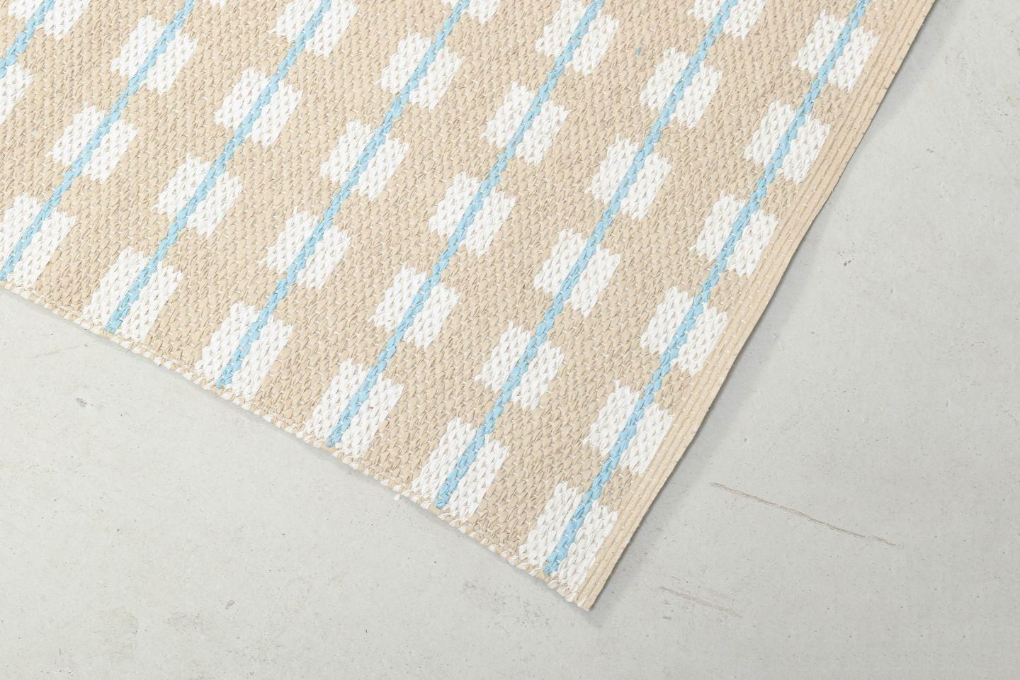 Scandinavian Designer. Rectangular Runner In Woven Plastic With Graphic Pattern. photo furniture