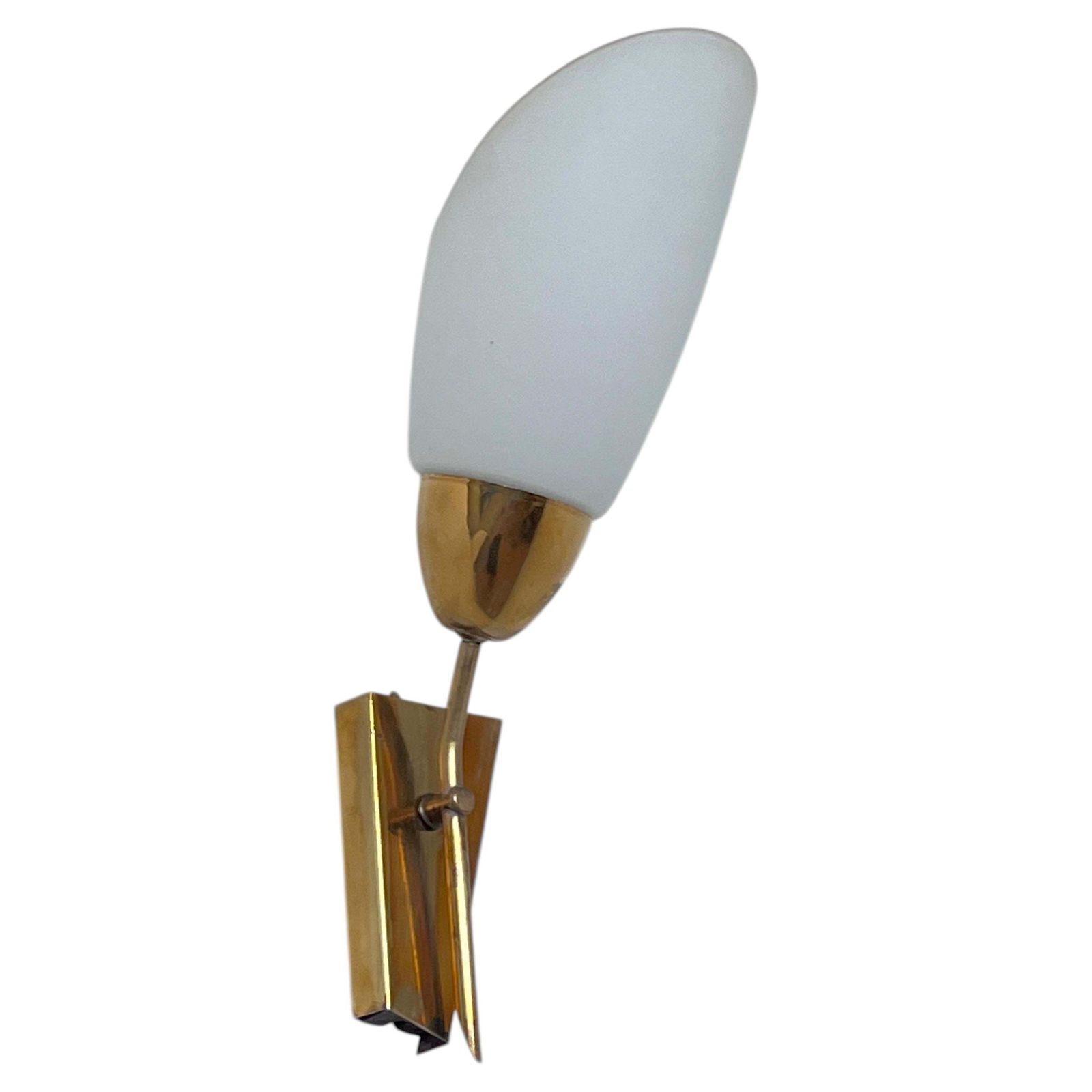 Mid Century Brass And Glass Wall Light/Lamp By Kamenicky Senov   Around 1970s
