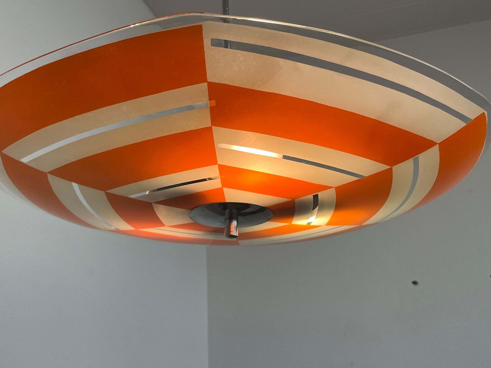 Mid-Century Design Glazen Hanglamp van Napako, Tsjecho-Slowakije, jaren 1970. photo furniture