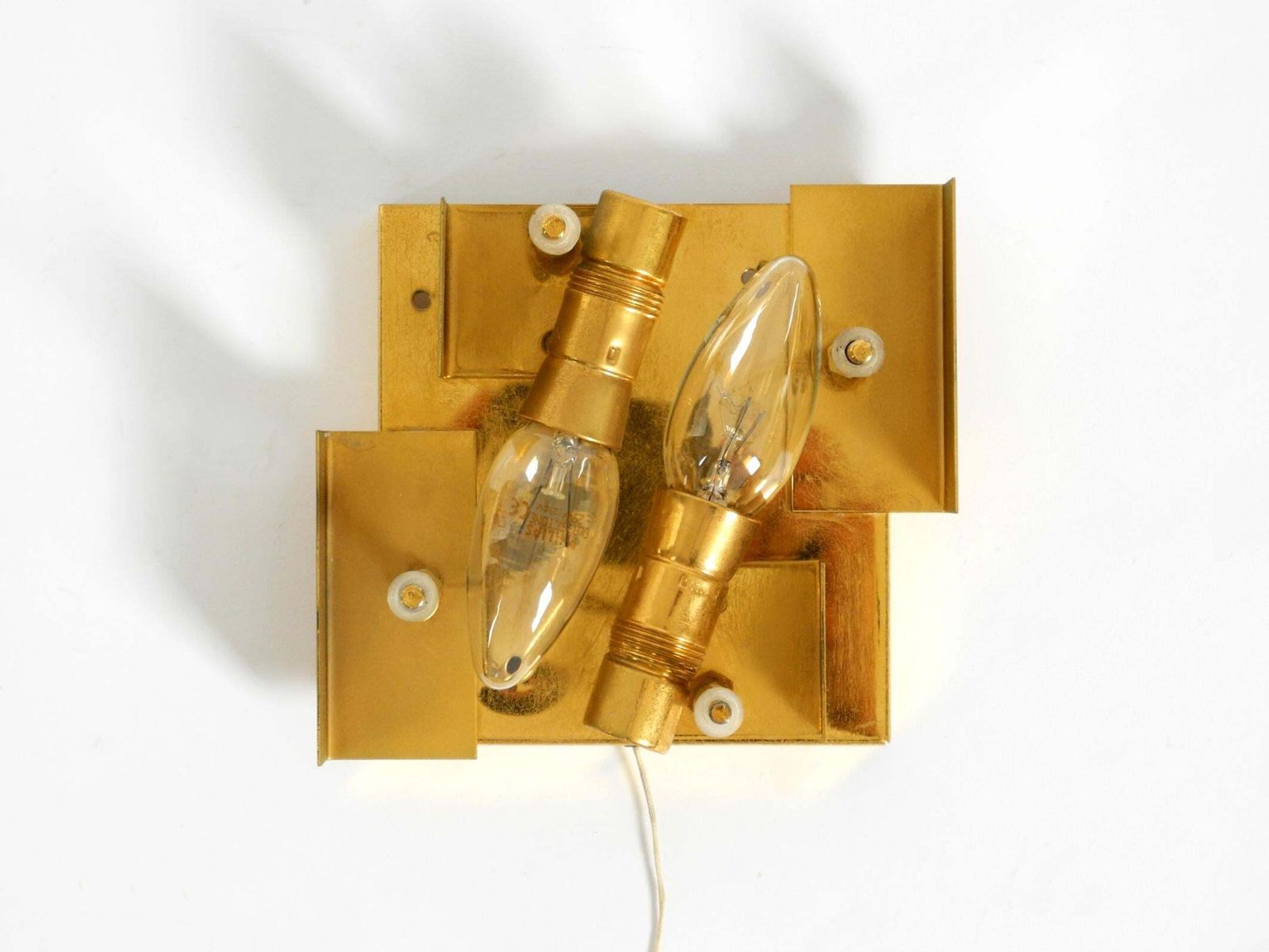 Lighting Original 1960s Kinkeldey Crystal Glass And Brass Wall Lamp In Mint Condition photo