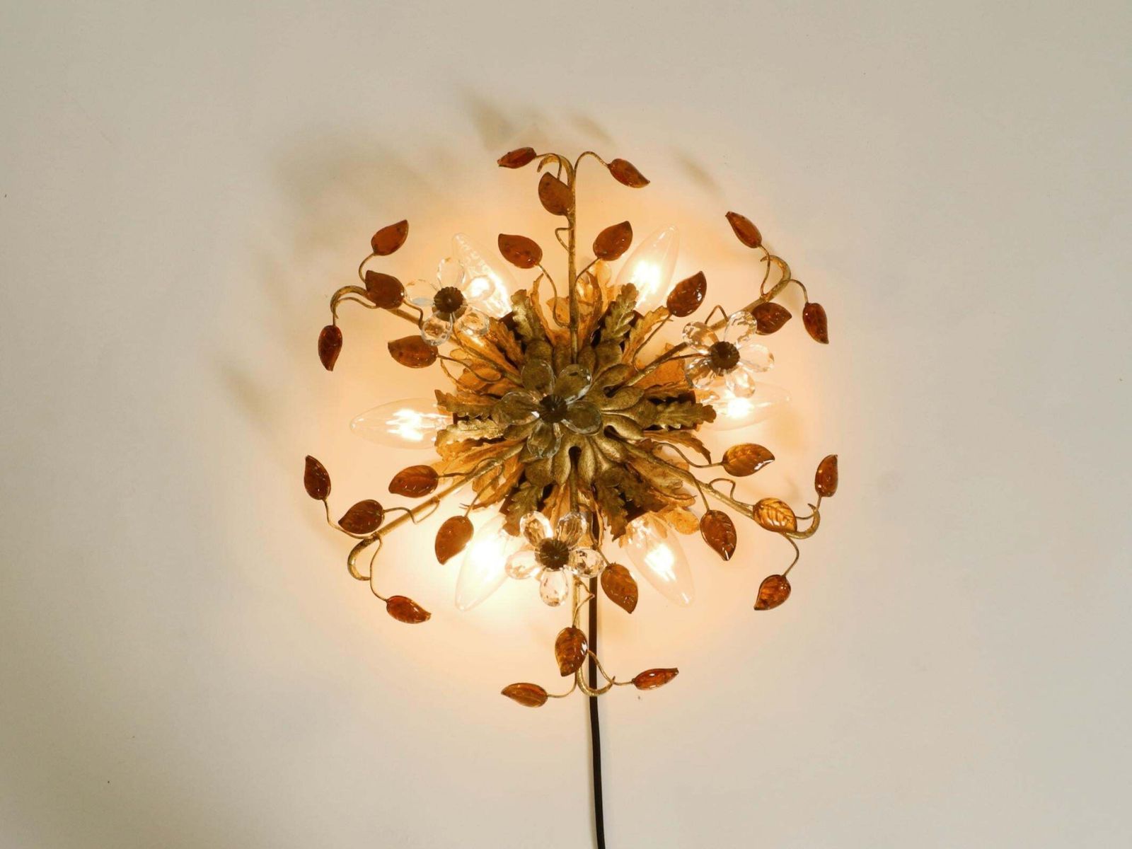 Very Beautiful 1960s Gold Plated Ceiling Or Wall Lamp By Banci Firenze, Italy photo buy