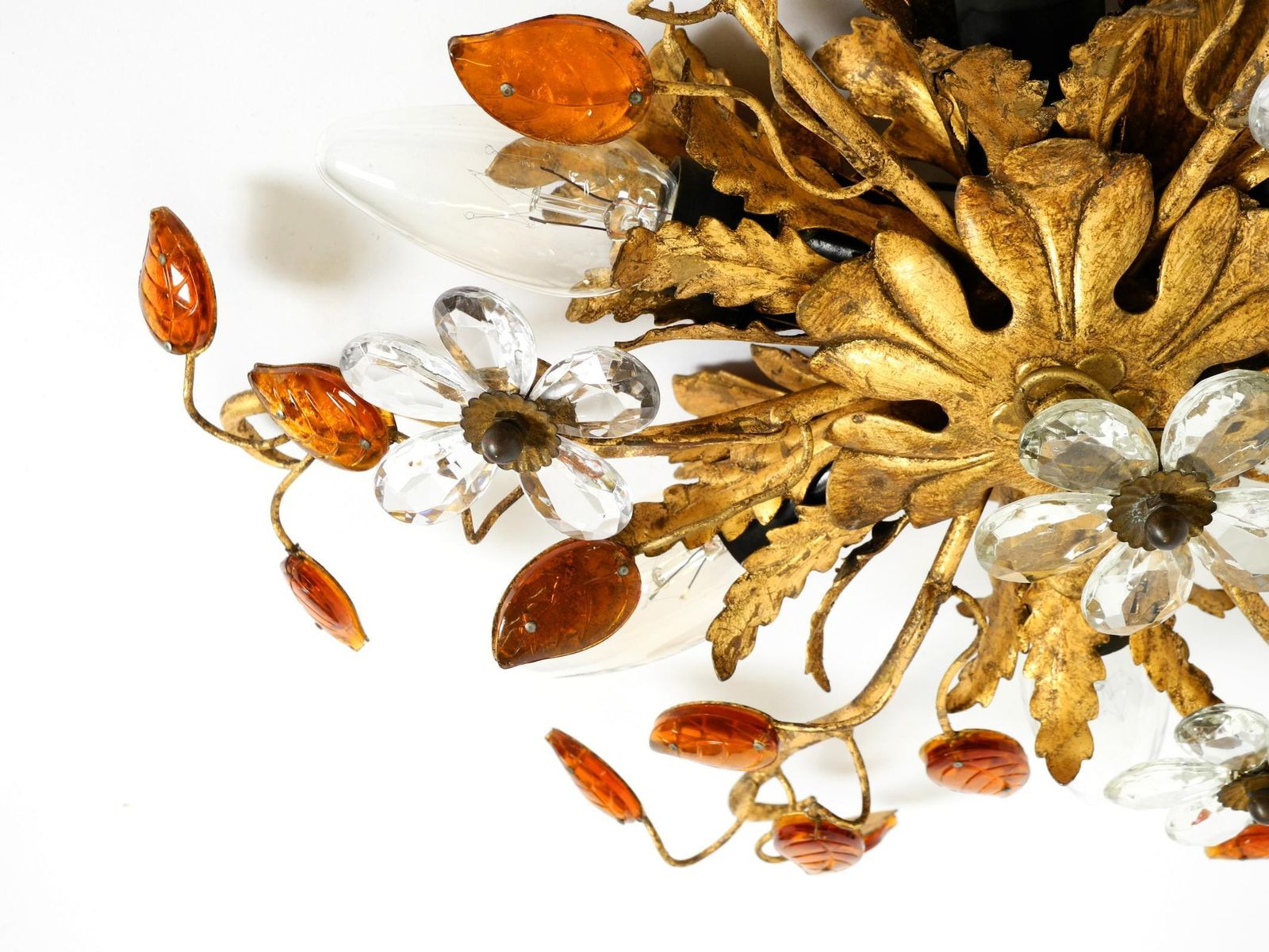982.0 Very Beautiful 1960s Gold Plated Ceiling Or Wall Lamp By Banci Firenze, Italy photo