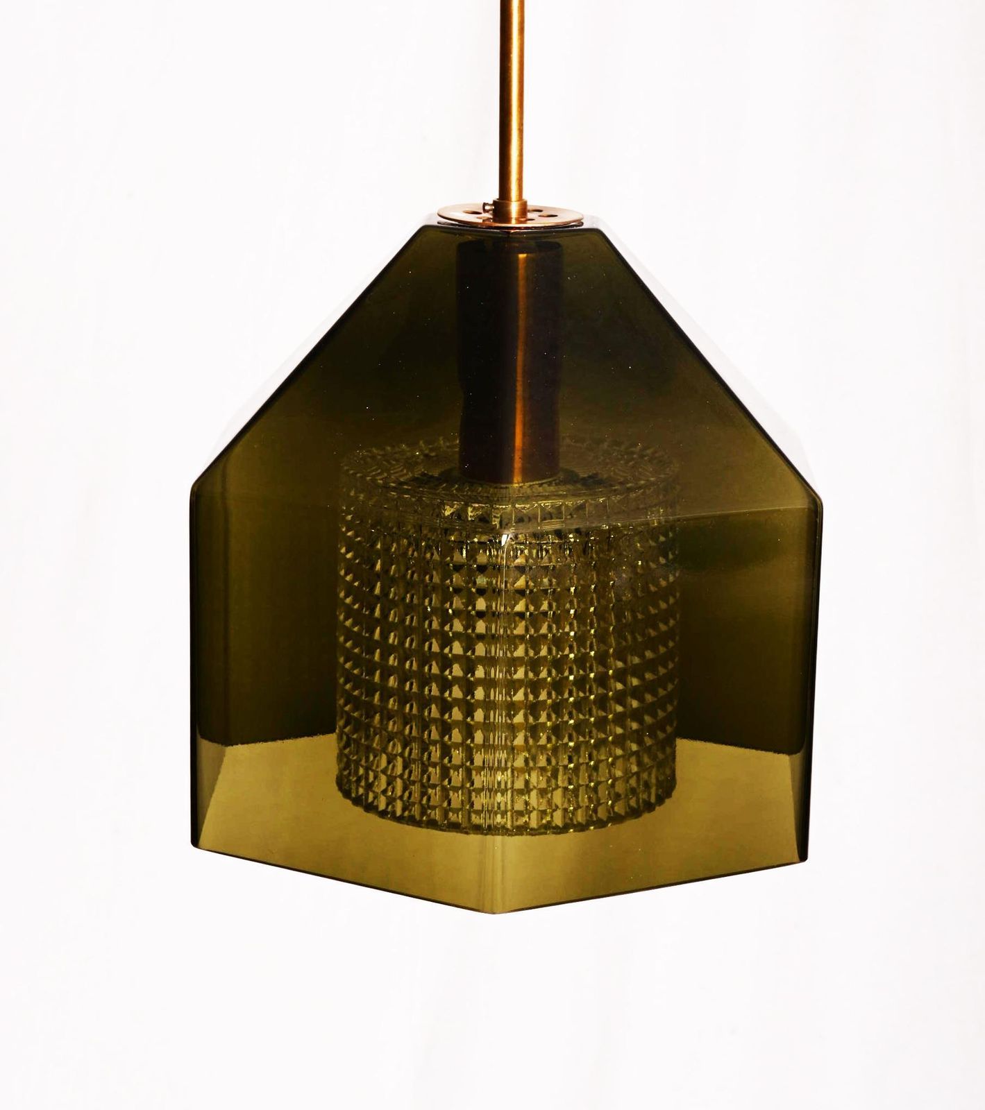 Groene en glaspersglas hanglamp van Carl Fagerlund photo Verlichting