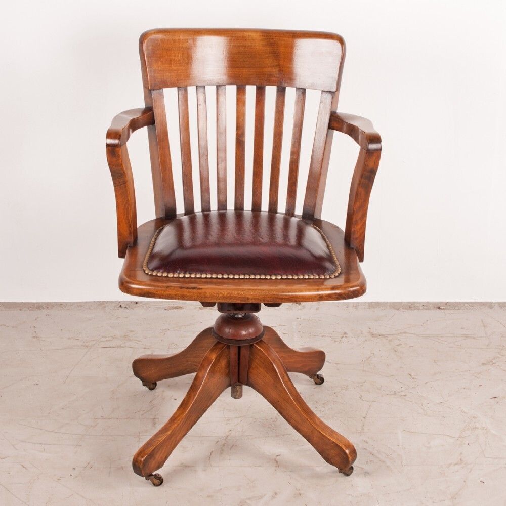 Revolving Height Adjustable Beech Office Desk Chair photo furniture