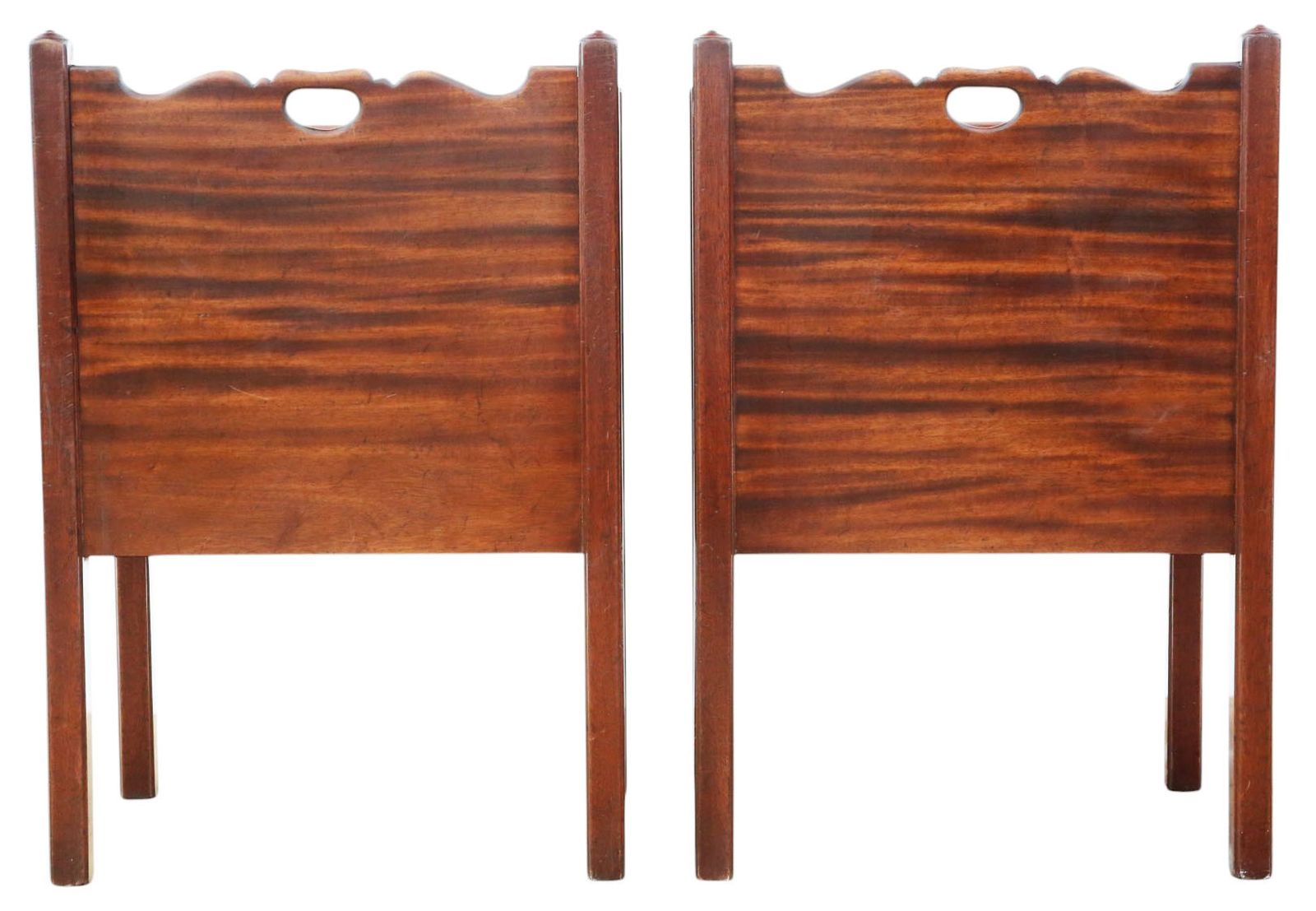 photo for sale Fine Quality Pair Of Antique Georgian Revival Mahogany Bedside Tables / Cupboards Mid 20th Centuryc1960