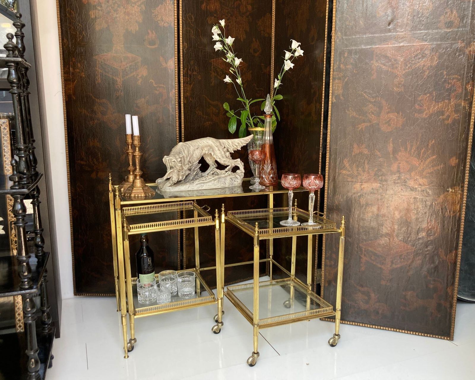 Nesting Tables | 3pcs Sofa Tables | French Ca 1950 photo vintage