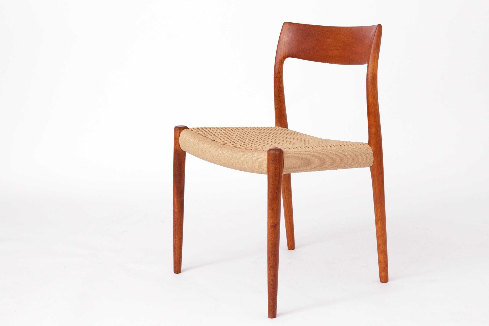 Set Of 6 Niels Otto Moller Model 77 Chairs, 1950s – Teak Wood, Renewed Seat Weavings, Vintage Danish Design, Worldwide Shipping photo Furniture