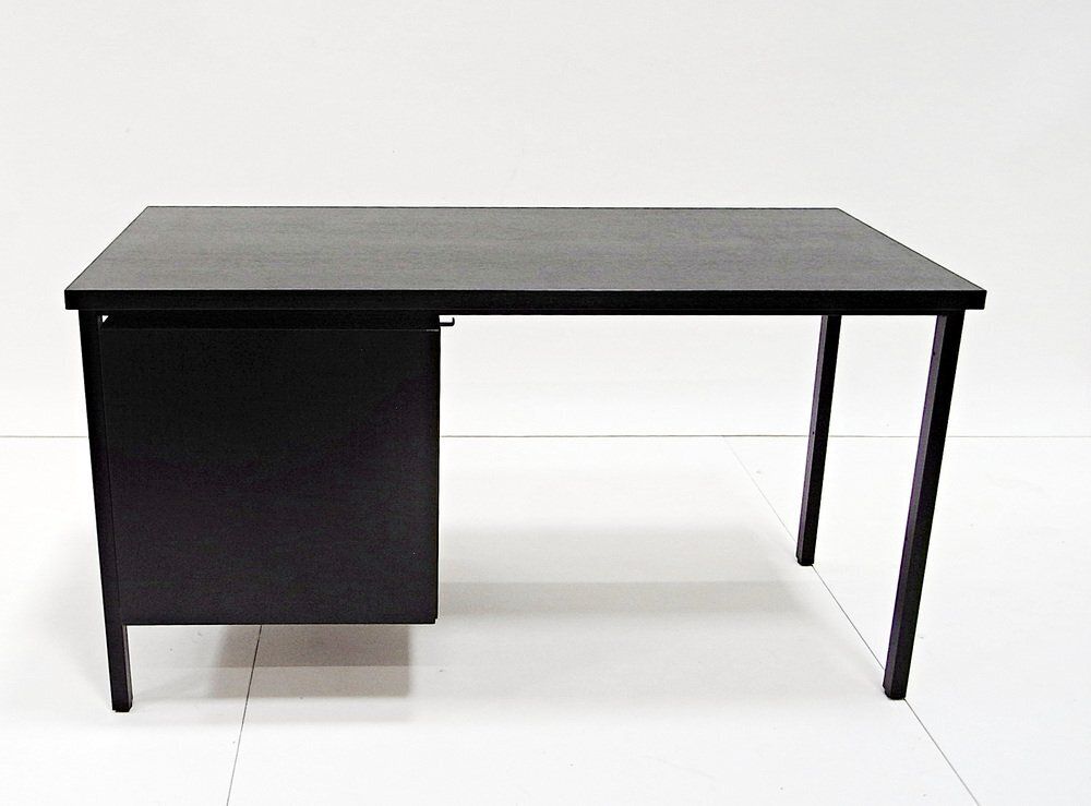 Writing Desk In Black Stained Oak By Herbert Hirche For Christian Holzäpfel Kg, Germany, 1960s photo 550.0