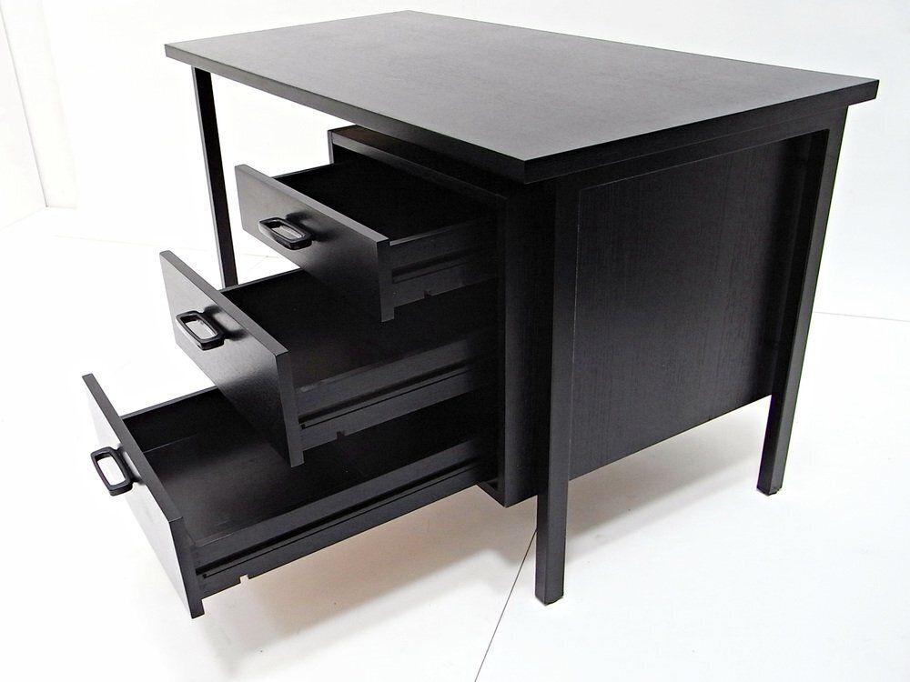 Schrijftafel in zwartgebeitst eiken door Herbert Hirche voor Christian Holzäpfel KG, Duitsland, jaren 1960 photo vinterior