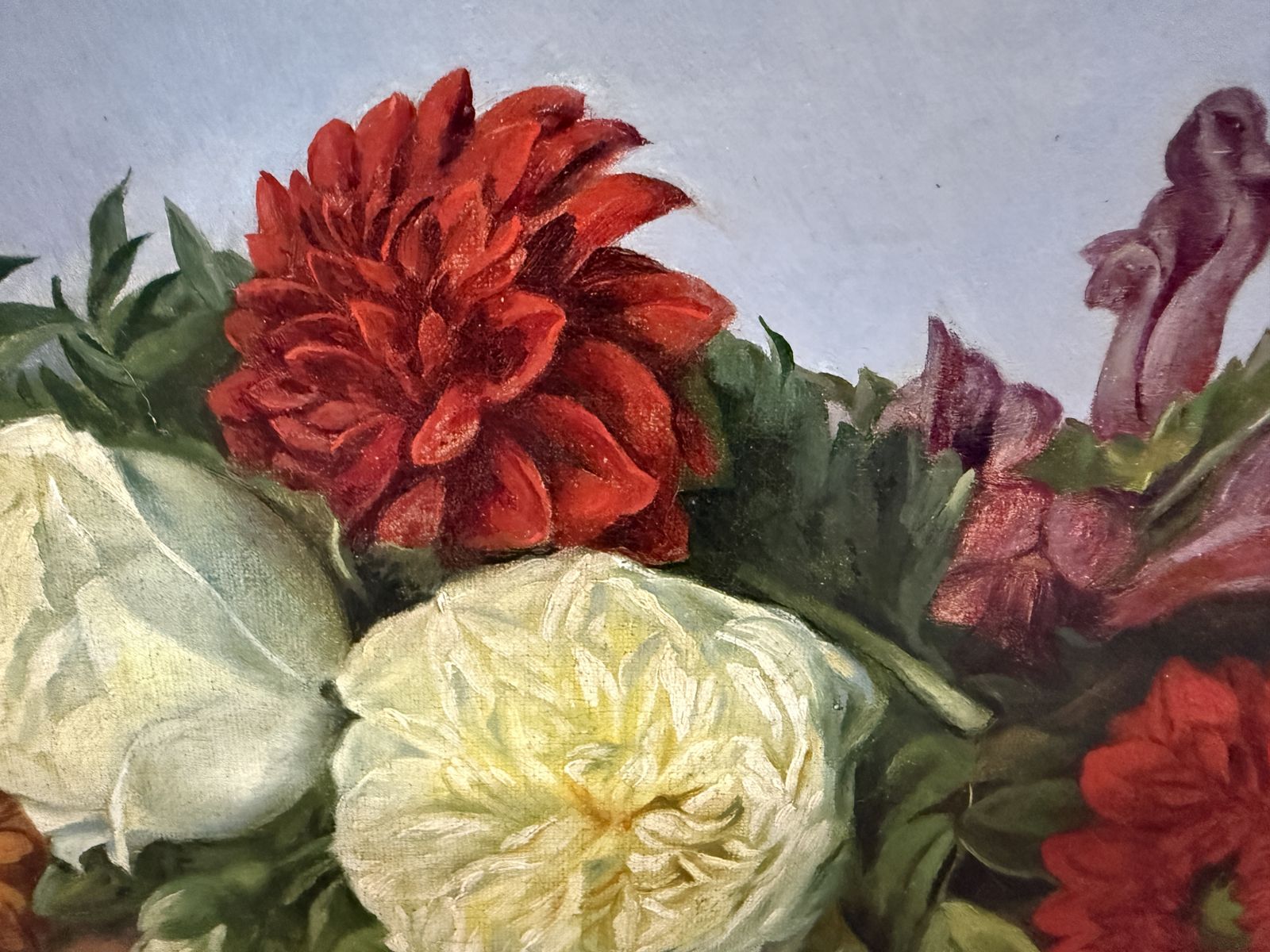 José María Murillo Bracho – Bloemenstilleven met rozen, 19e-eeuws Spaans olieverfchilderij, jaren 1860 photo vinterior
