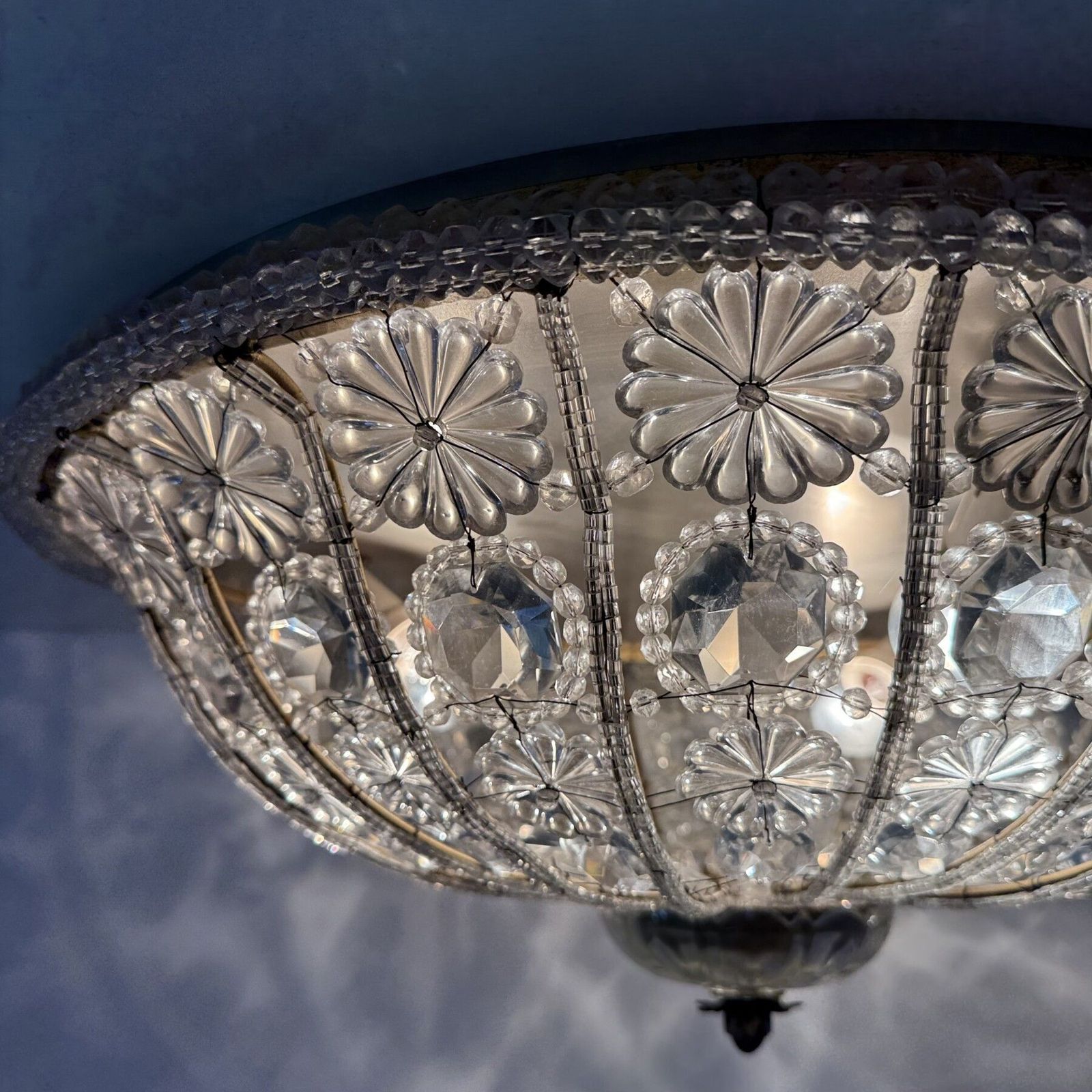 Grote kristallen plafondlamp van Banci Italy, ca. jaren 1960 photo vinterior