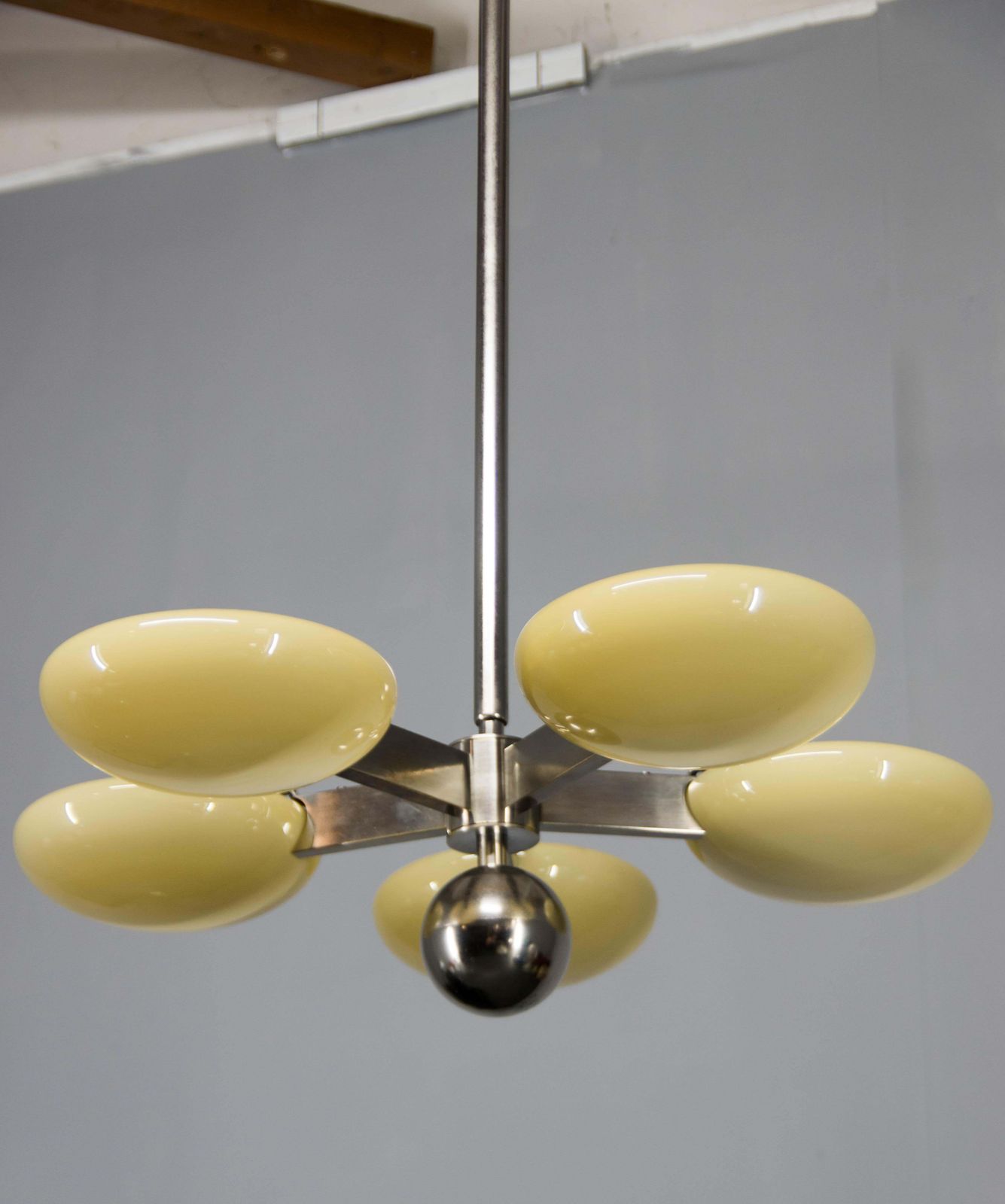 Lustre Art déco fonctionnaliste en nickel plaqué, années 1930 photo furniture