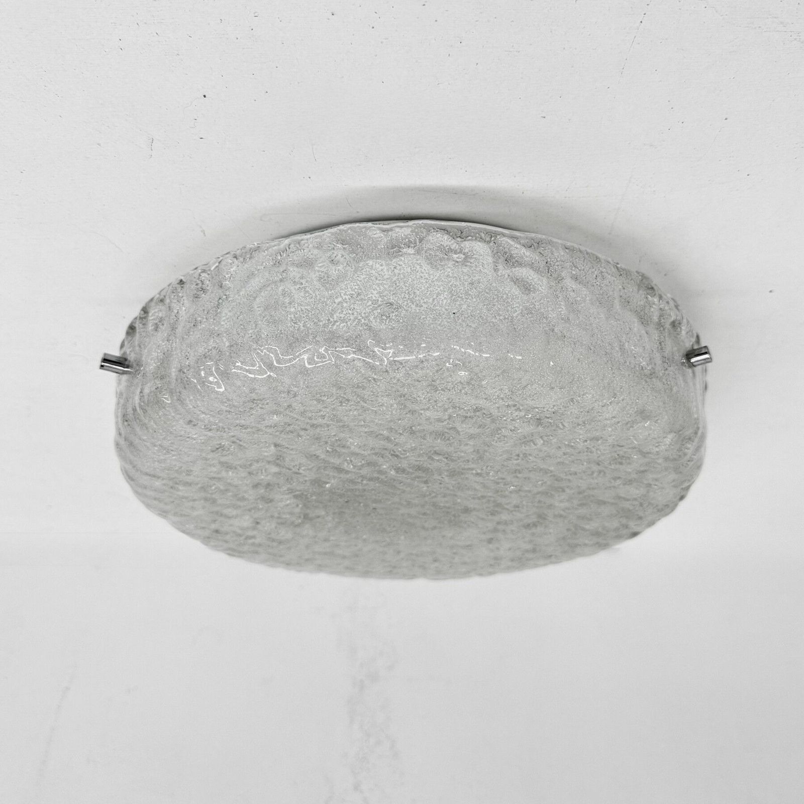 German Vintage Textured Murano Glass Flush Mount, 1960s