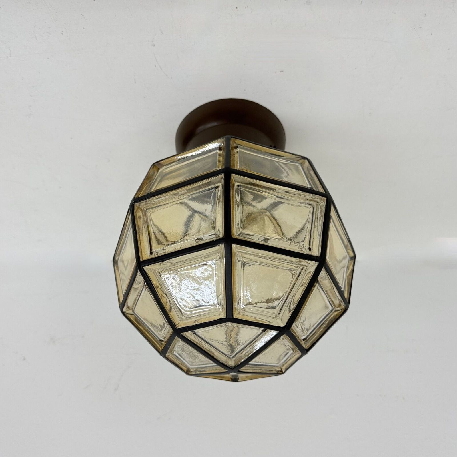 photo for sale 1 van 2 Limburg Glashütte glazen plafondlamp, opbouwmodel, jaren 1970
