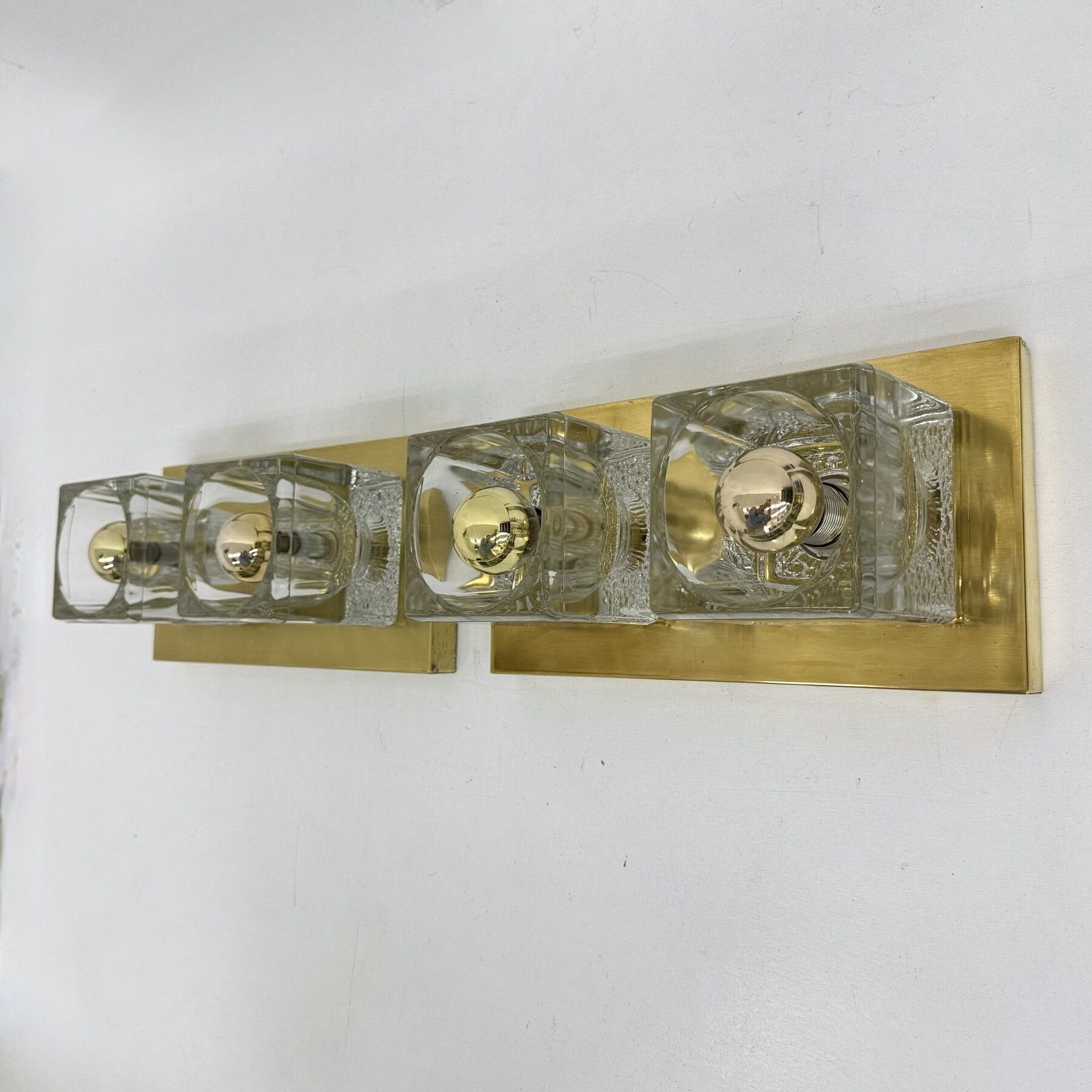 photo buy Paar Peil & Putzler ijsblokglas wandlampen, jaren 1970