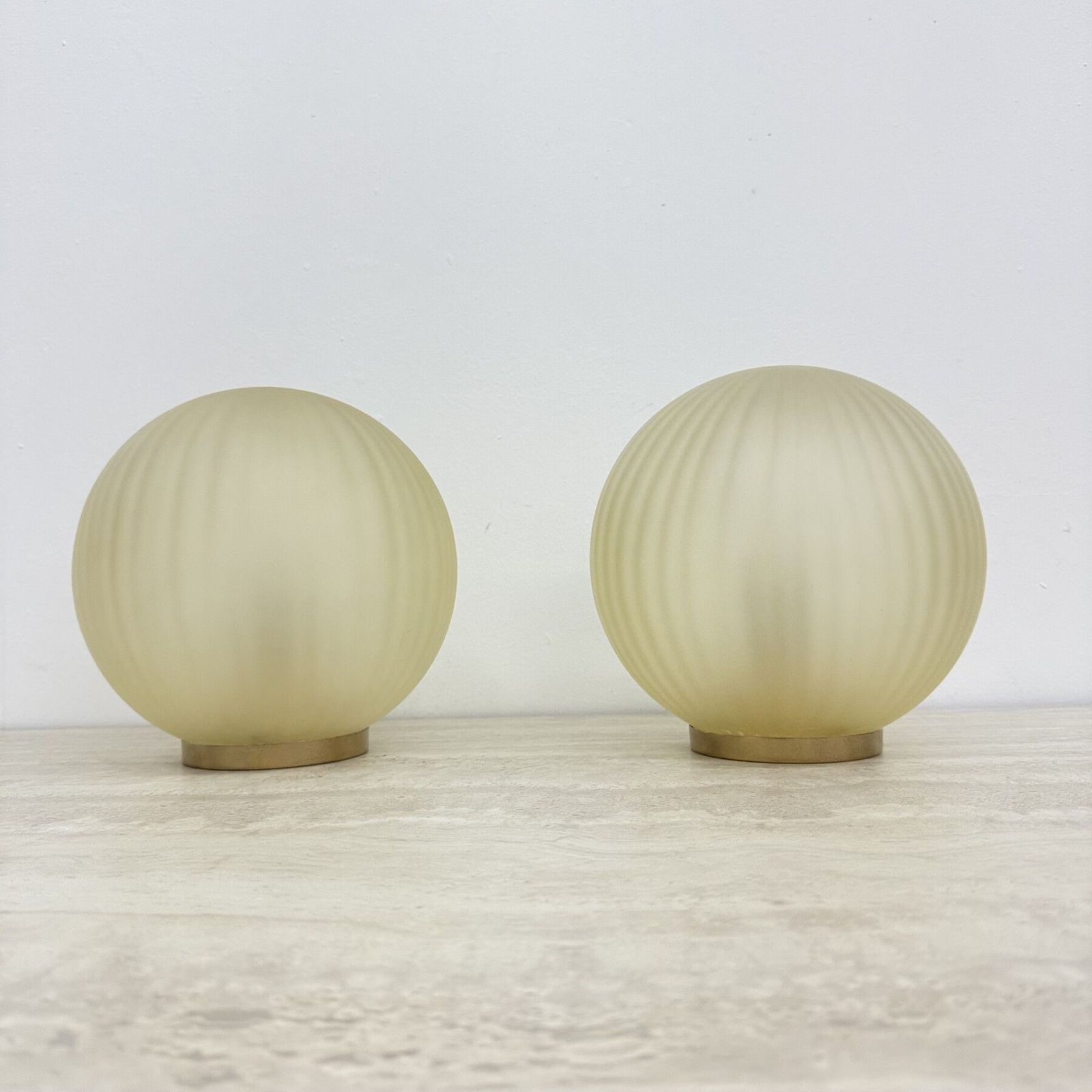 Paar van 2 glazen swirllampen, 1970, Italië