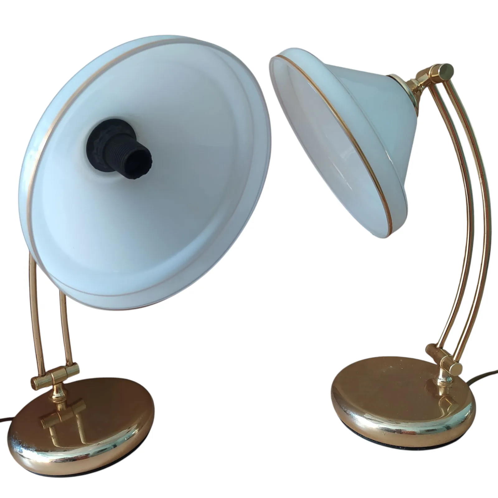 Paar Mid-Century Tafel/Nachtkastlampen met Dubbele Arm. photo 320.0