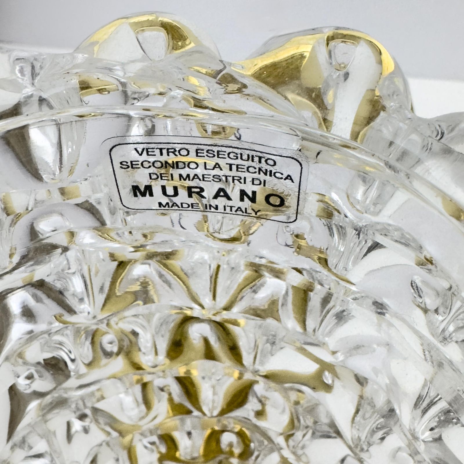 Barovier & Toso Art Deco stijl messing en Rostrato Murano glas wandlampen, paar photo buy