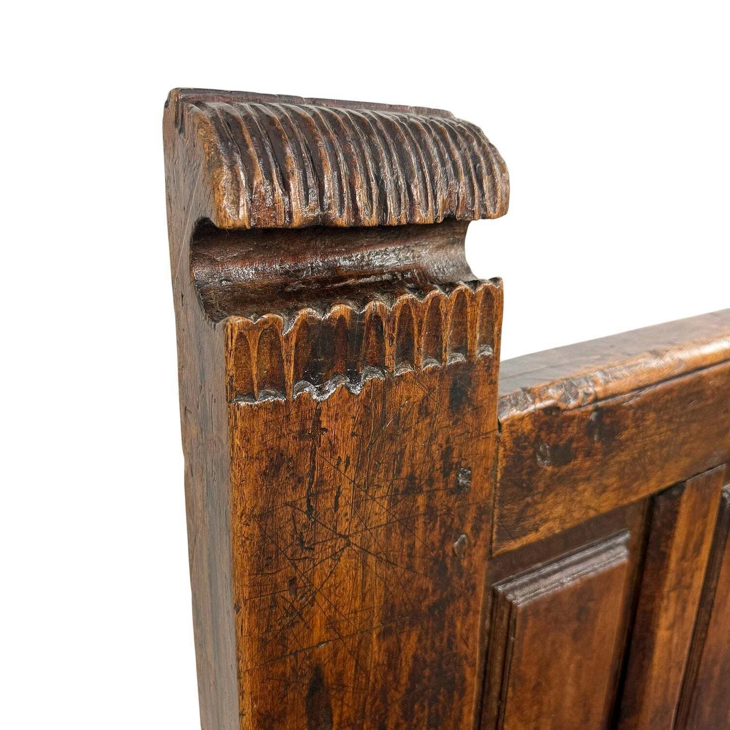 photo furniture Antiek Traditionele Spaanse Eikenhouten Bank