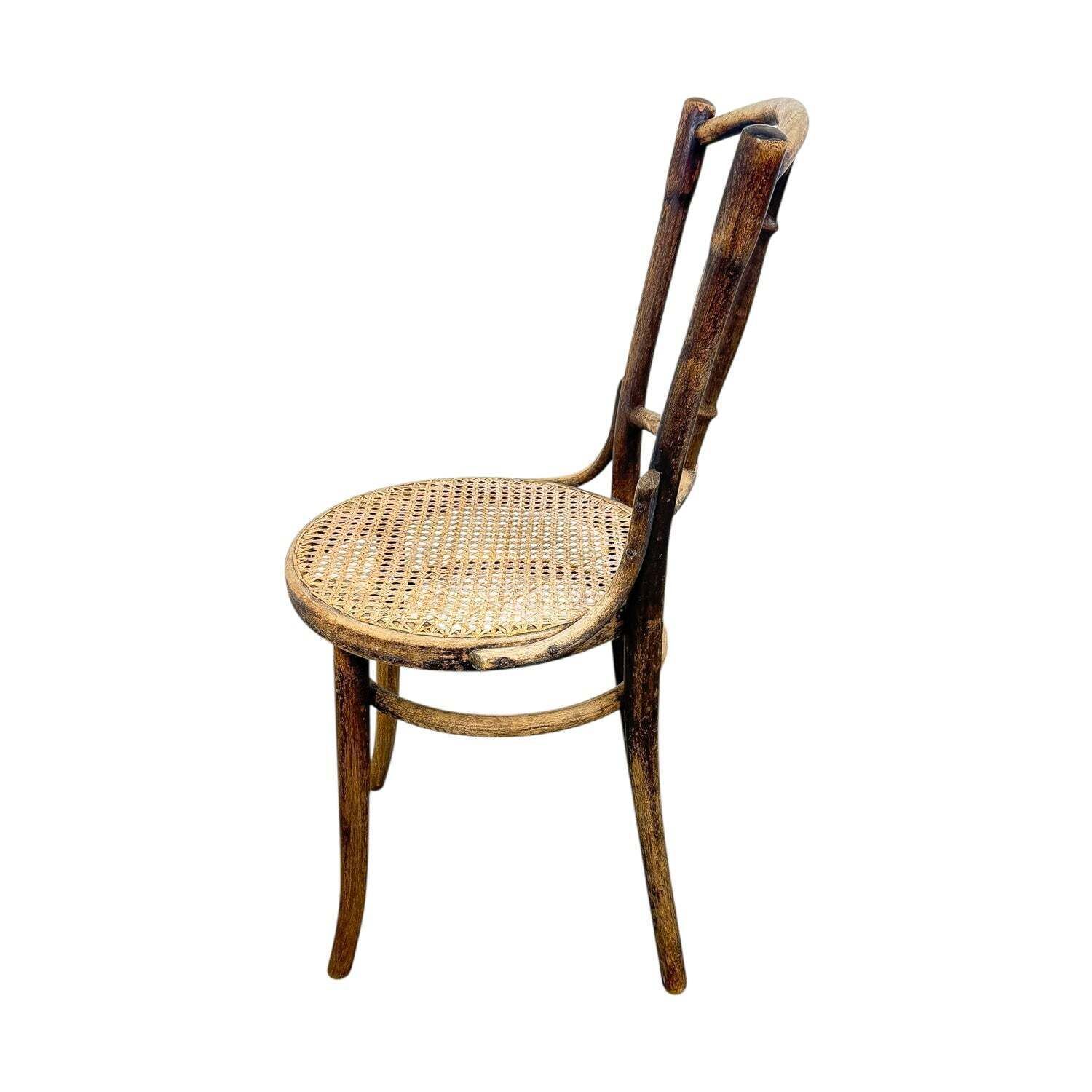 Antieke Thonet Bentwood Stoel Rieten Zitting photo Meubels