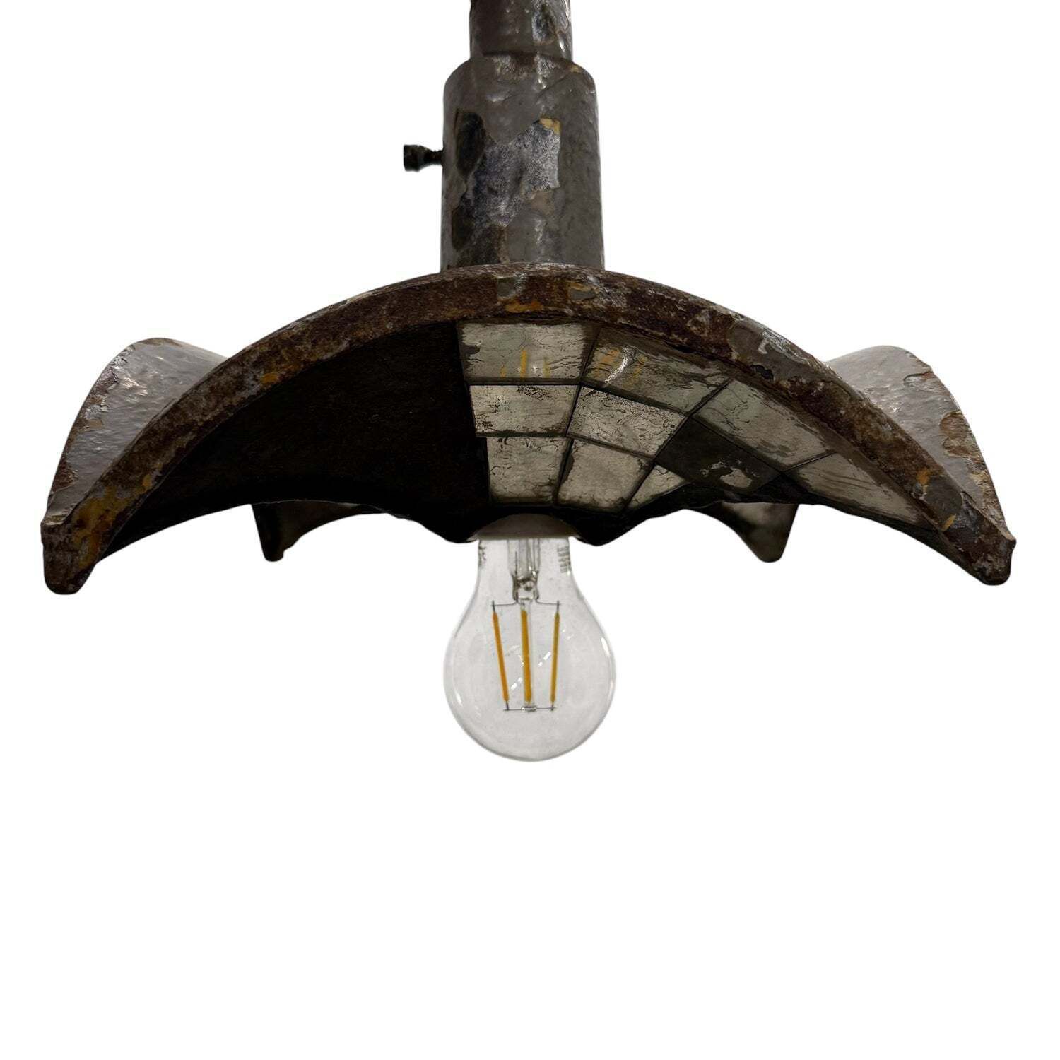 photo for sale Nr. 1 Vintage Industrial Mirrored Pendant Light By Esla