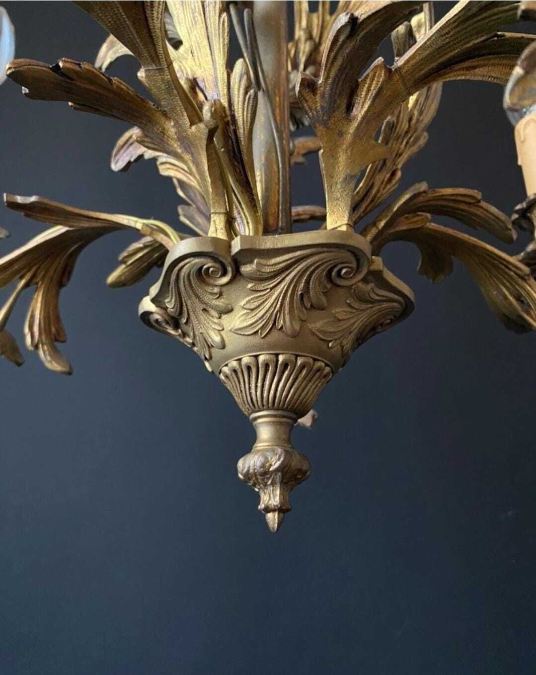 photo furniture Antique Bronze Chandelier, 1960s