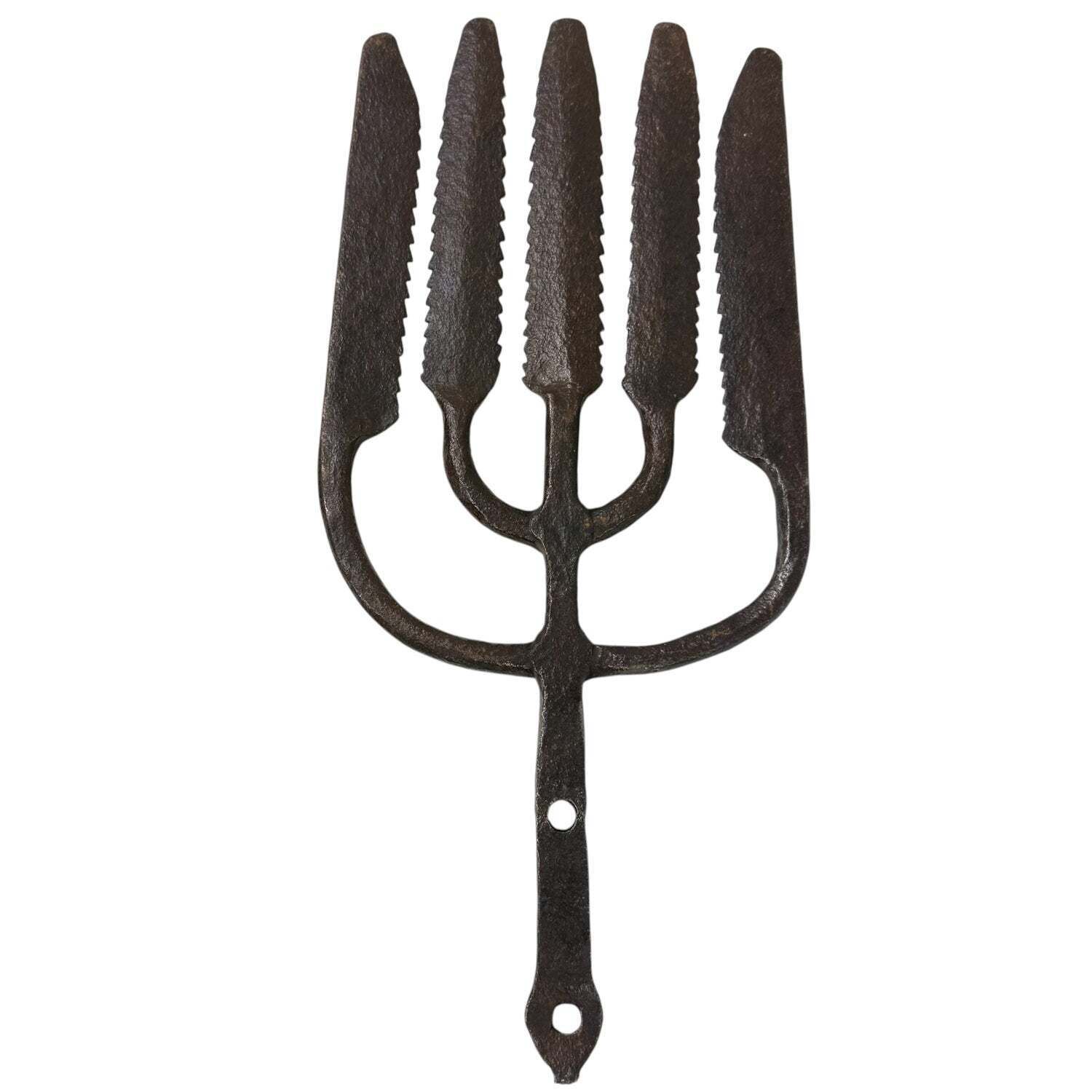 Set van 5 antieke paling-visserssperen van smeedijzer photo Woonaccessoires