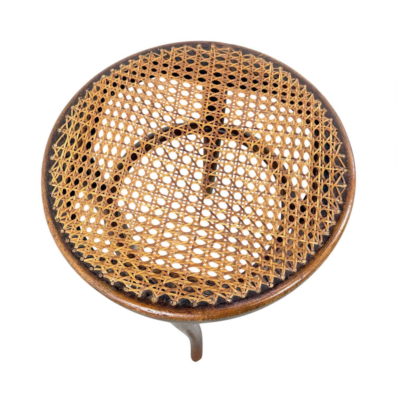 Set van 2 antieke Thonet bentwood krukken met rieten zittingen photo 255.0