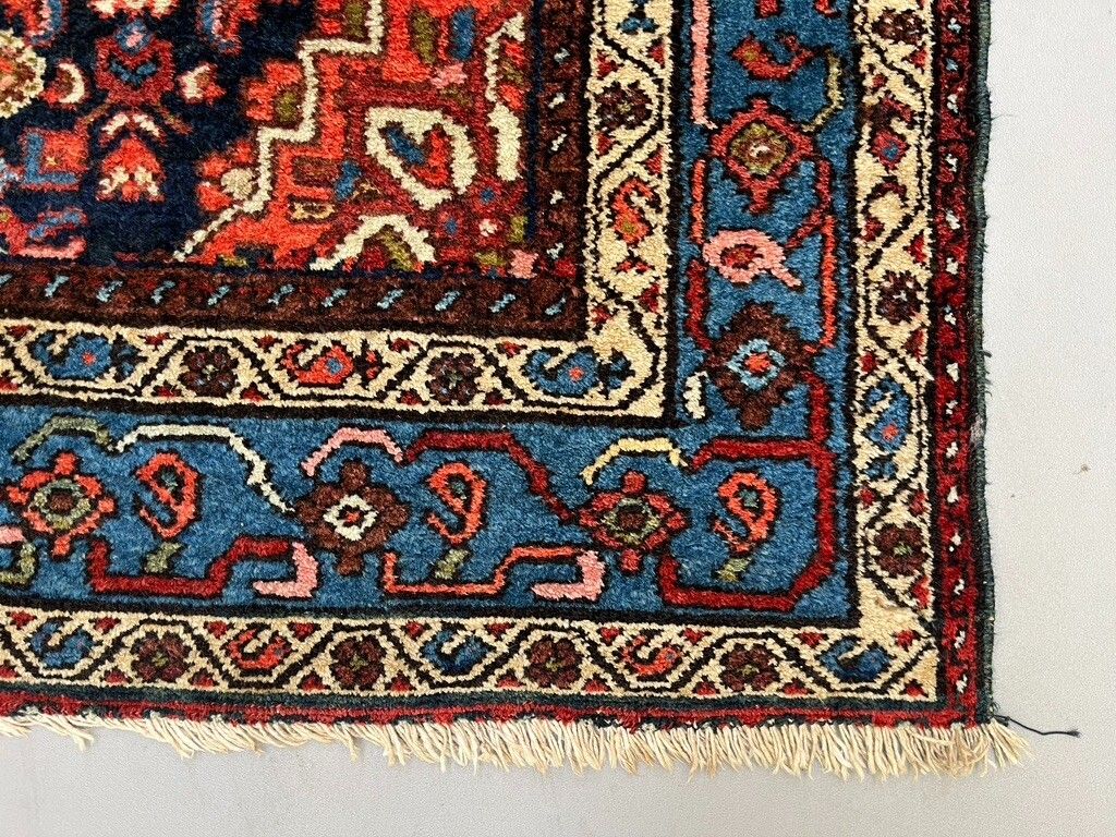 photo furniture Vintage vloerkleed 289x123 cm, middelgroot, tribaal oosters tapijt marineblauw, rood 2465