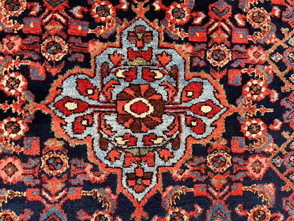 photo for sale Vintage Rug 289x123 Cm, Medium, Tribal Oriental Carpet Navy Blue, Red 2465