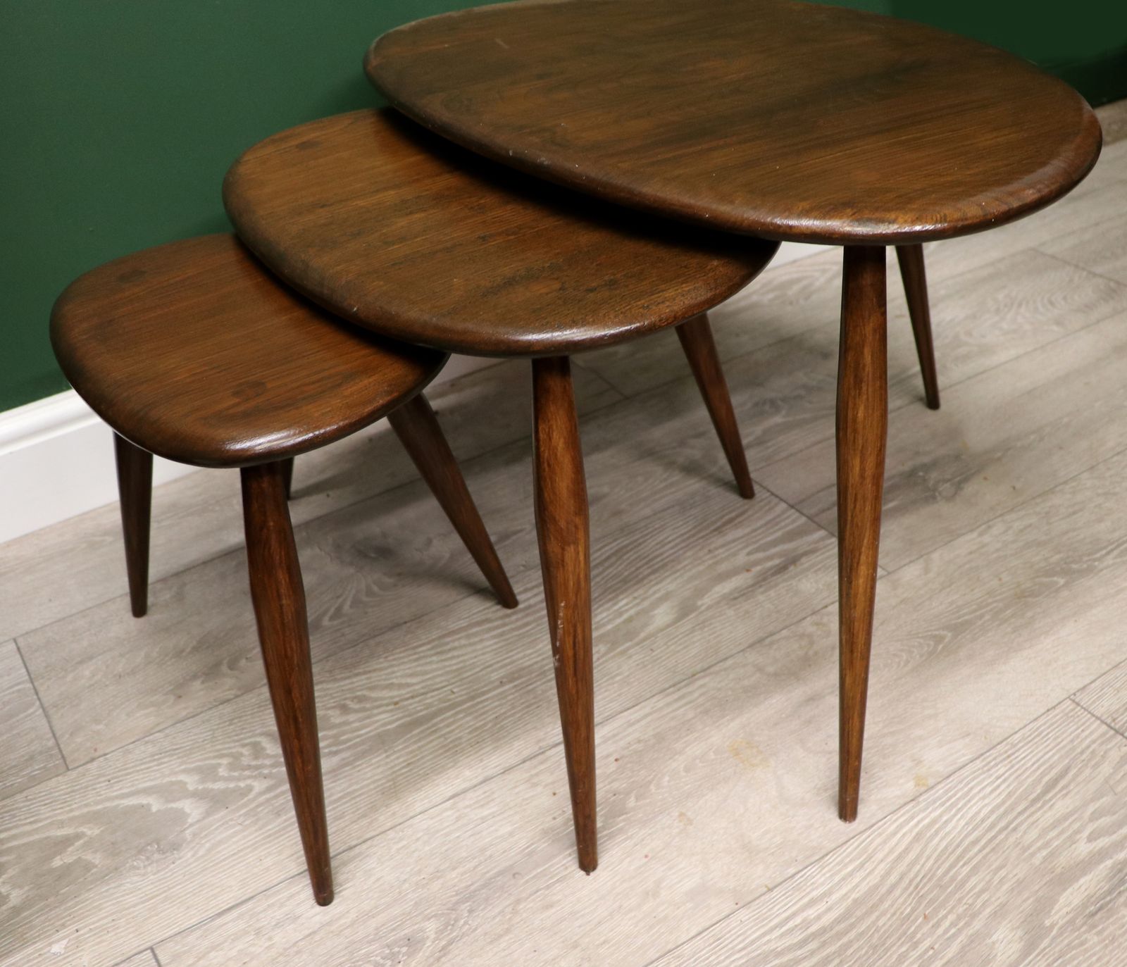 A Wonderful Iconic Nest Of Three Rare Ercol ‘Pebble’ Tables. photo 245.0
