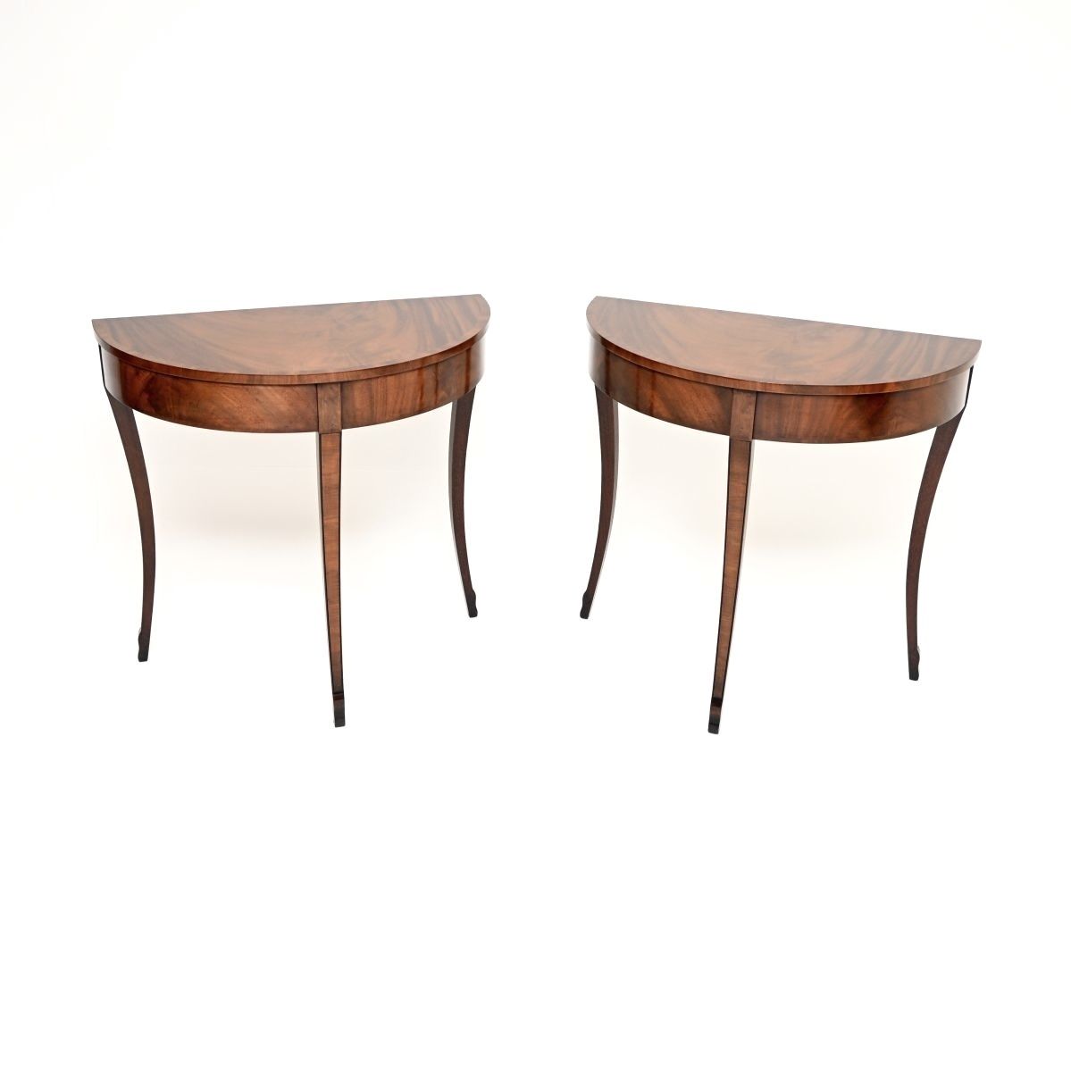 Pair Of Antique Mahogany Regency Style Console Tables