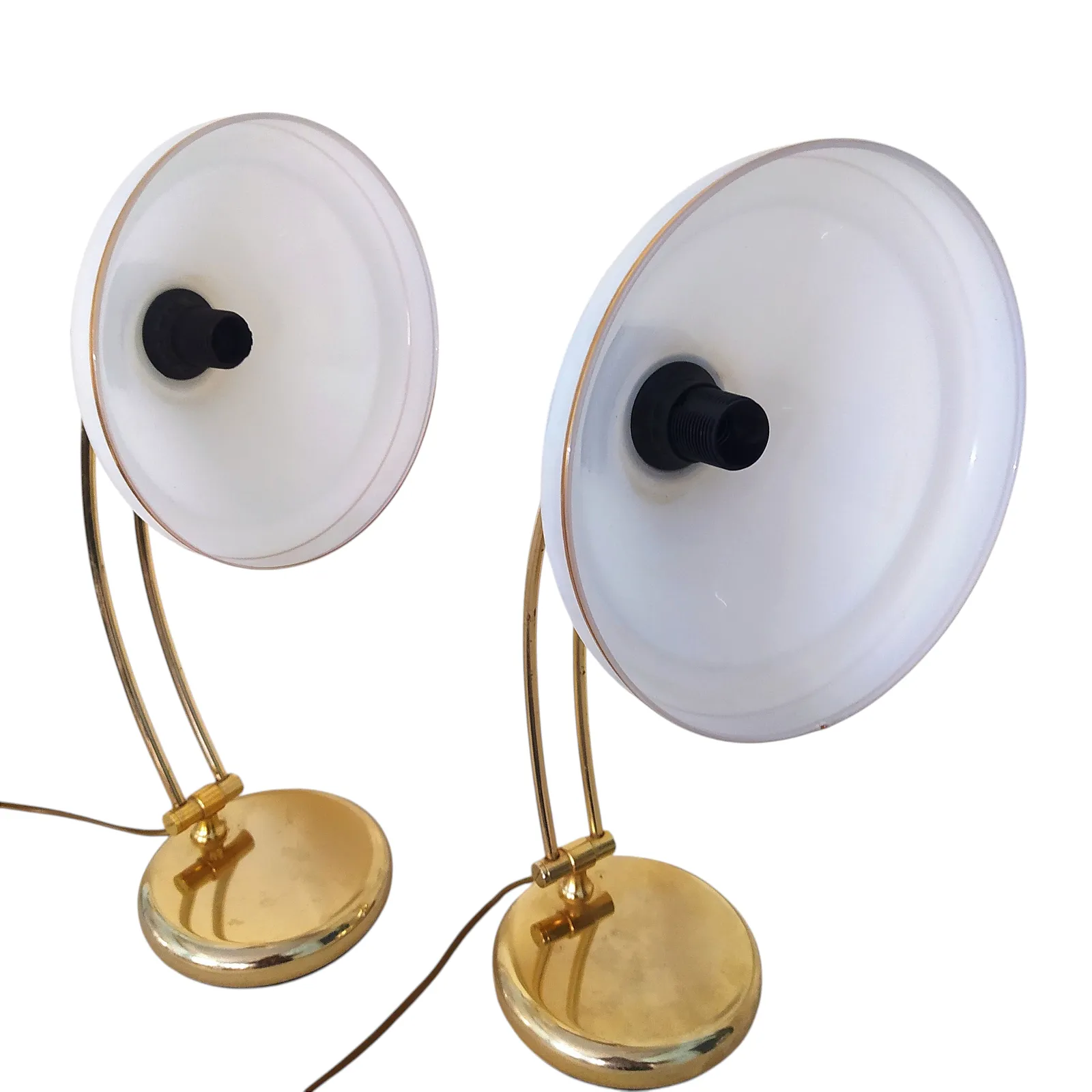 Pair Of Mid Century Twin Arm Table/Bedside Lamps. photo vinterior