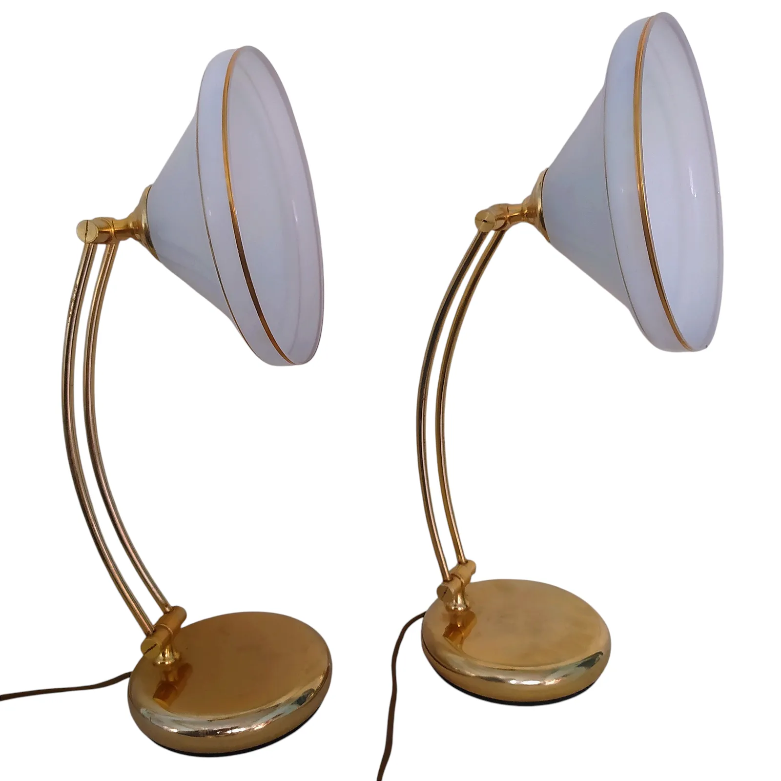 Pair Of Mid Century Twin Arm Table/Bedside Lamps.