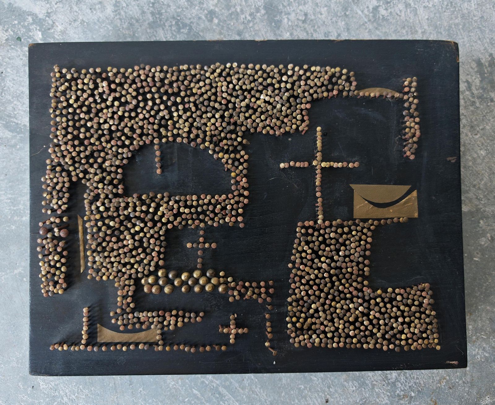 "L'église" ("The Church") Nail Relief By Tihomir Savić "Tica", Yugoslavia, 1962 photo furniture