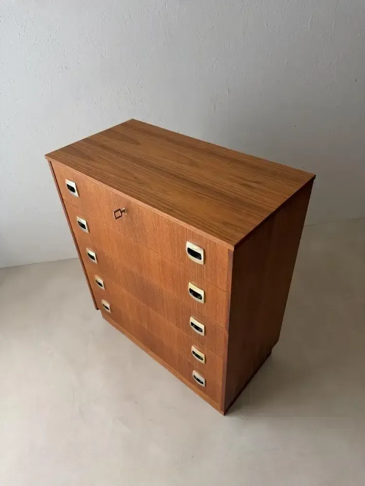 photo vinterior Swedish Mid Century Teak Chest Of Drawers, Five Drawers
