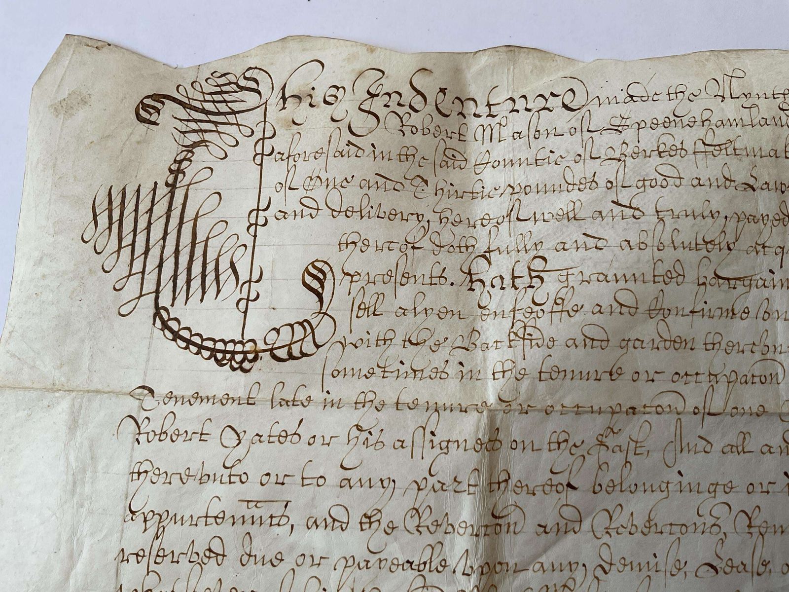 Zeldzame 17e-eeuwse Engelse landindenture - Ondertekend in 1652