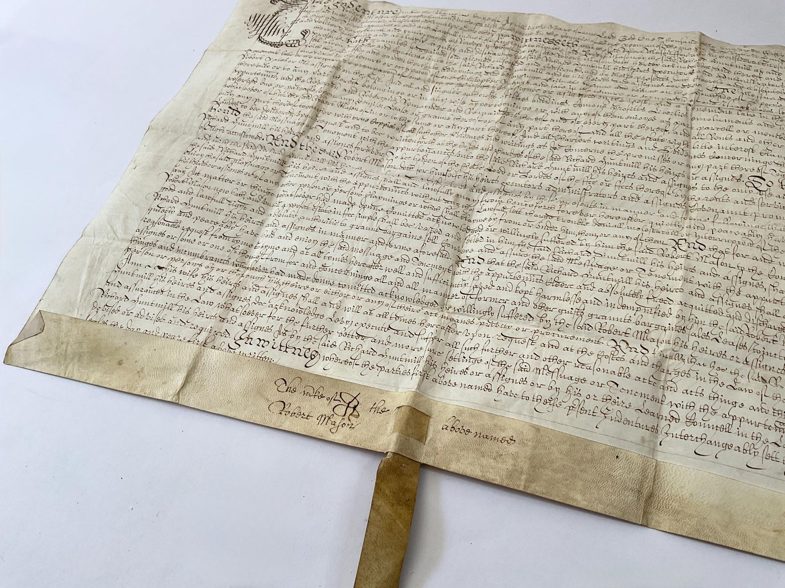 Zeldzame 17e-eeuwse Engelse landindenture - Ondertekend in 1652 photo 130.0